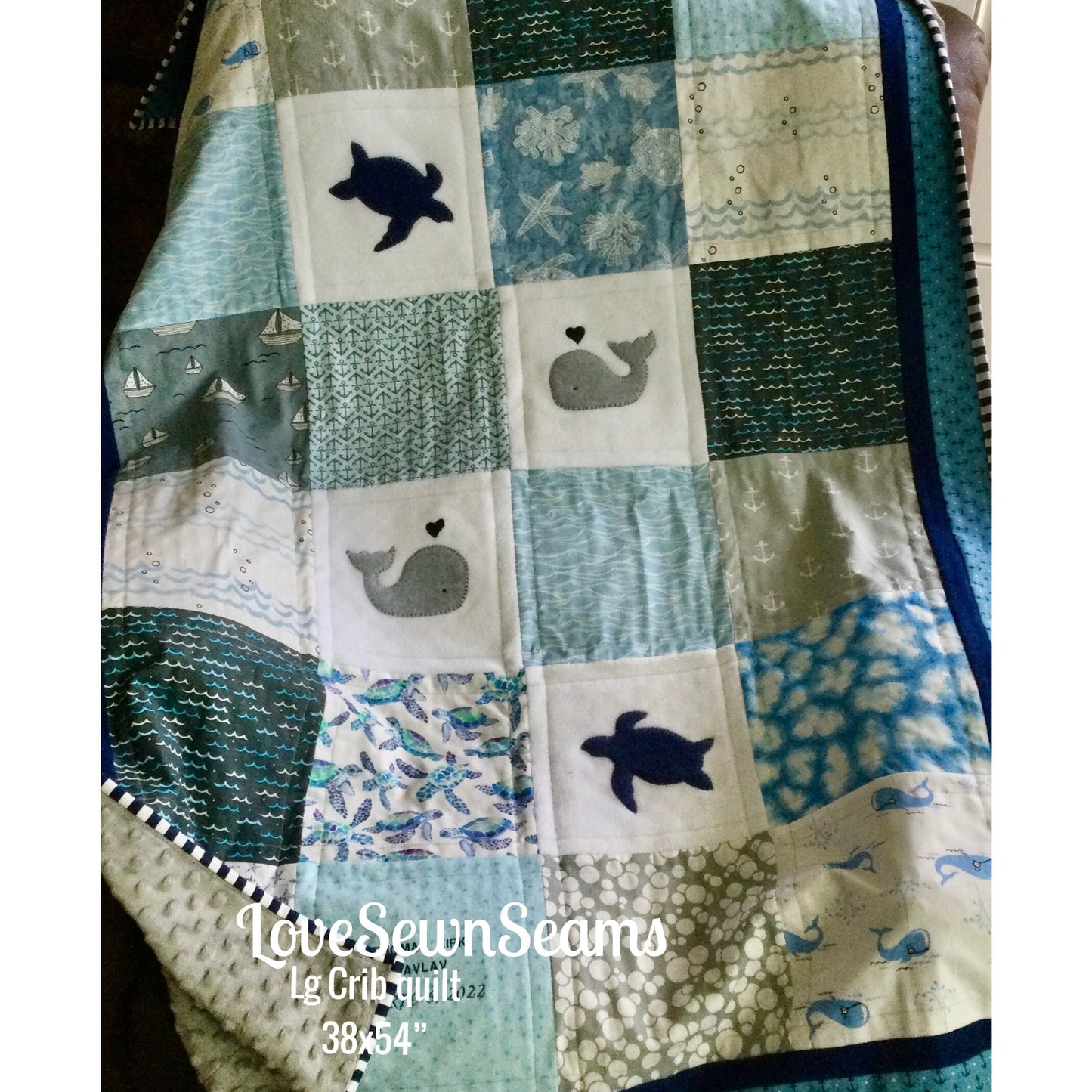 Sea turtle quilt/Sea turtle security blanket/Keepsake quilt/Personalized quilt/Handmade in USA/Many size options