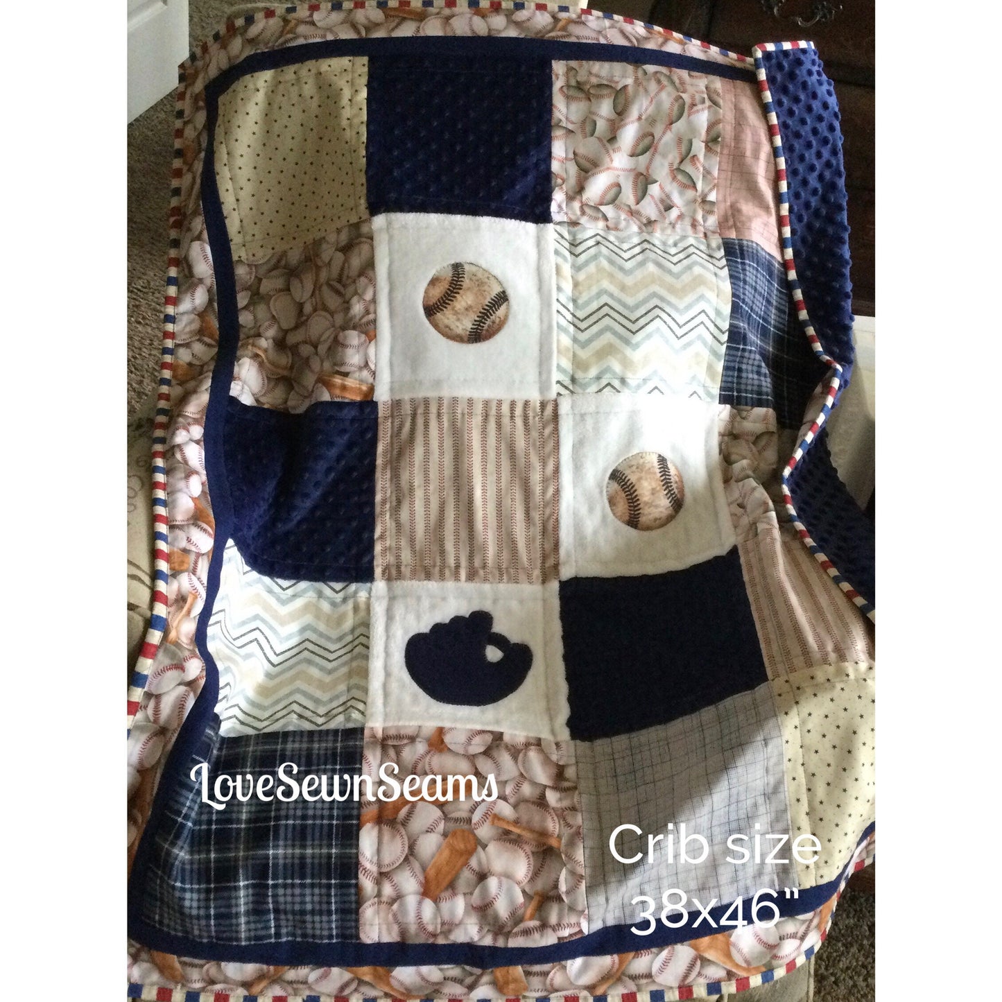 MADE TO ORDER/Retro Baseball quilt/Baseball Quilt/Vintage Baseball/Baseball baby quilt/Optional Set