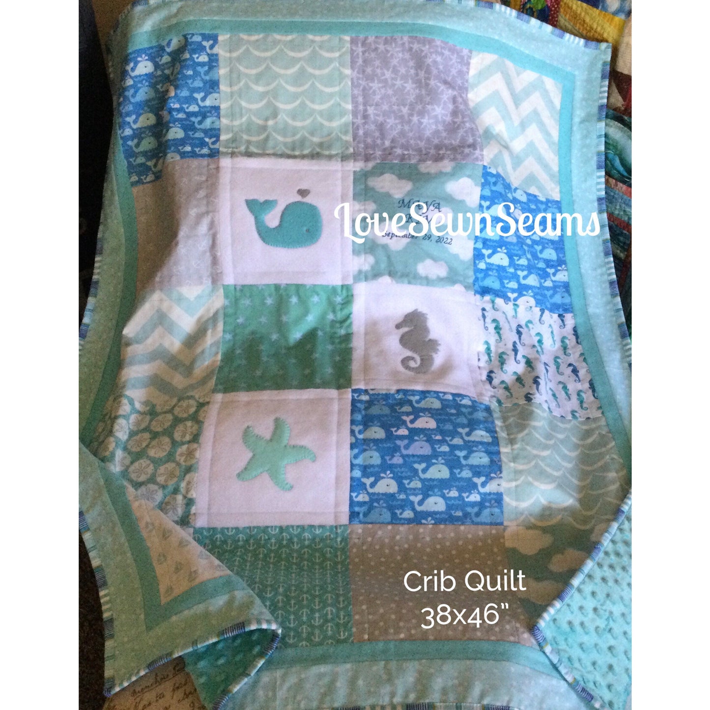 Coastal Quilt/Ocean quilt/Nautical quilt/coastal baby bedding