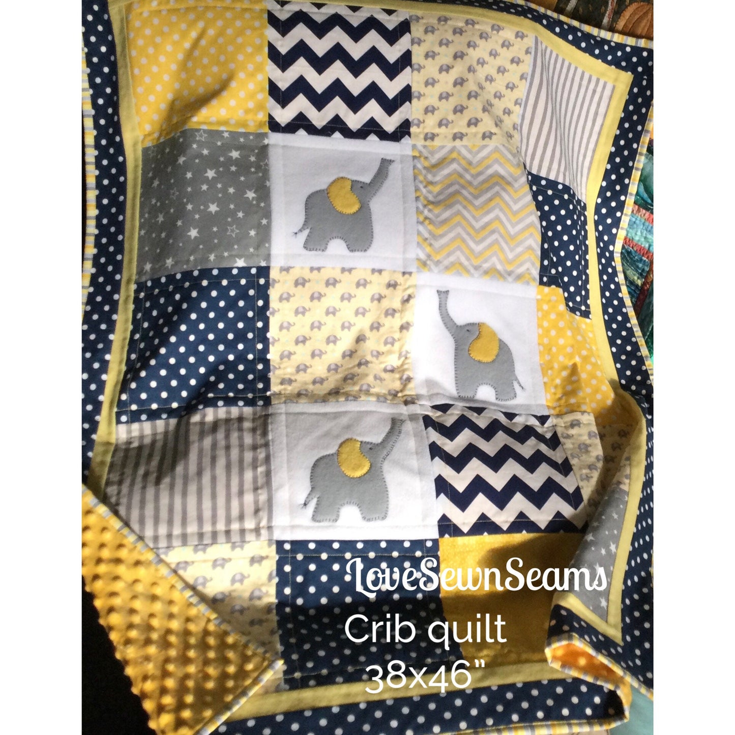 Elephant baby quilt/Elephant quilt/Elephant Lovey/Baby quilt/Lovey/Elephant t