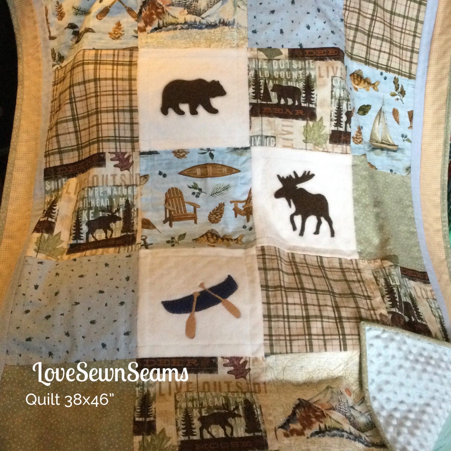 Wilderness quilt/Bear quilt/Moose quilt/Woodland/Lake/Great Oudoors/Camp/Forest