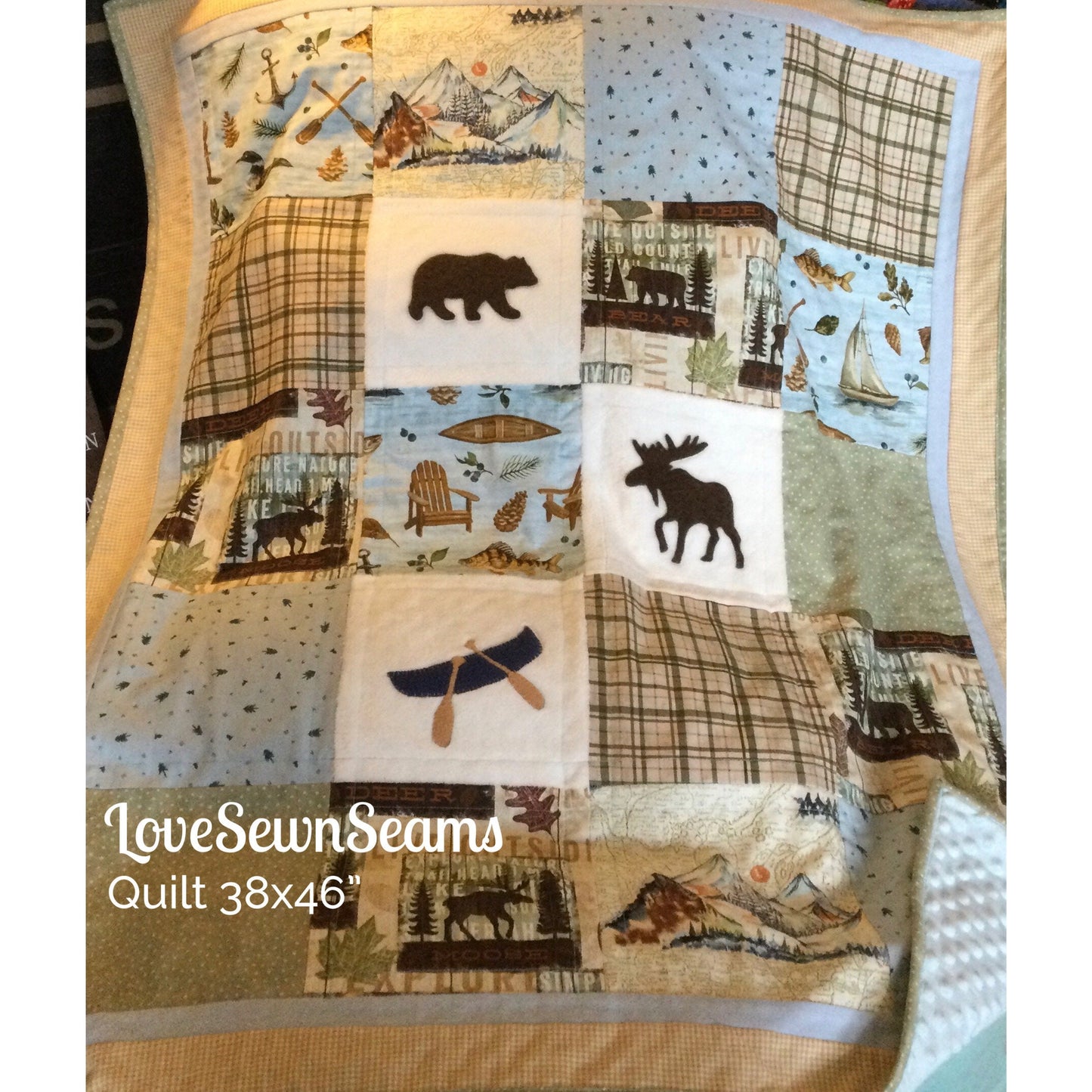 Wilderness quilt/Bear quilt/Moose quilt/Woodland/Lake/Great Oudoors/Camp/Forest