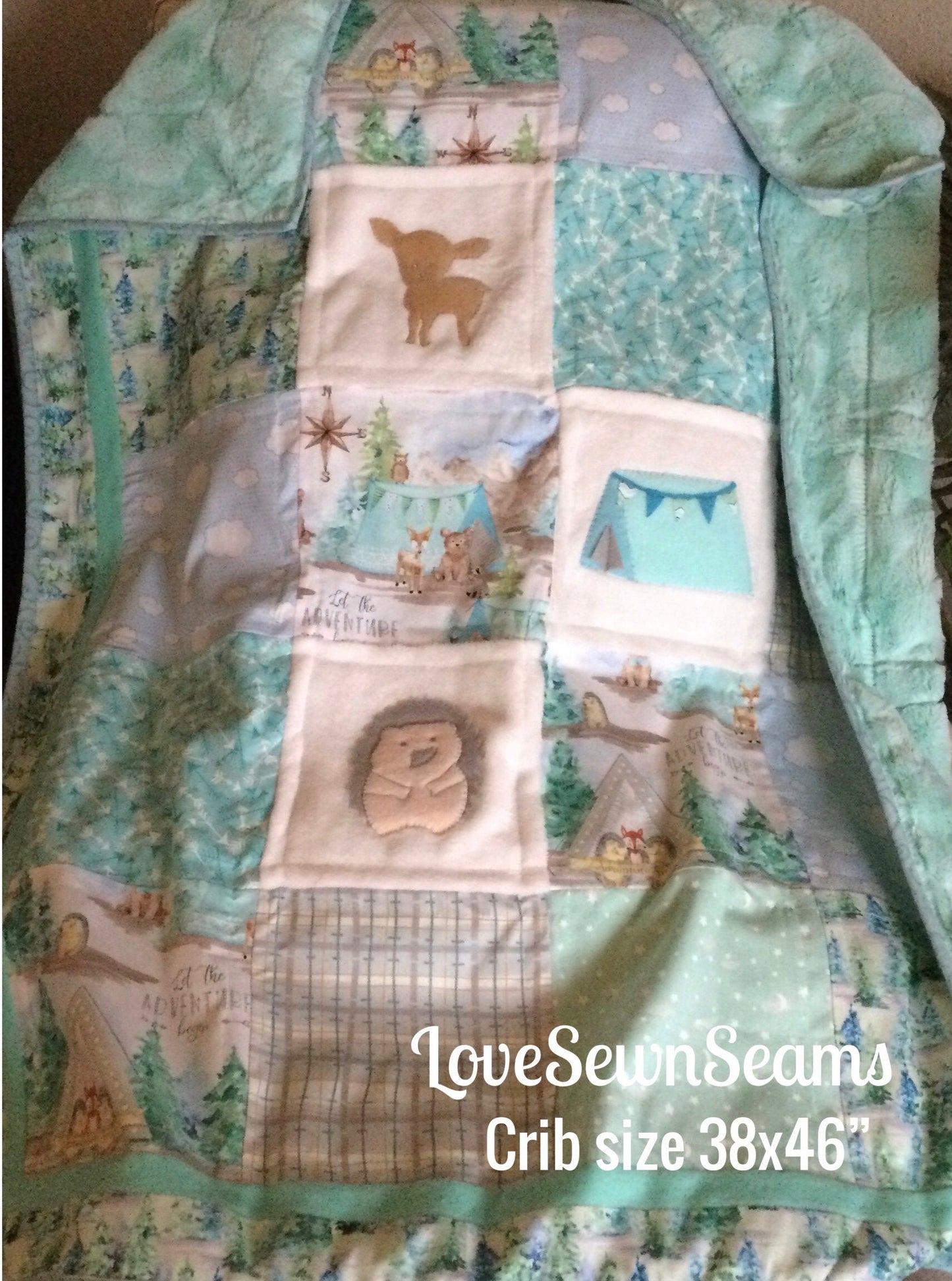 Woodland quilt/Forest friendsForest animal quilt/Gender neutral quilt/Baby quilt/Soft n cuddly