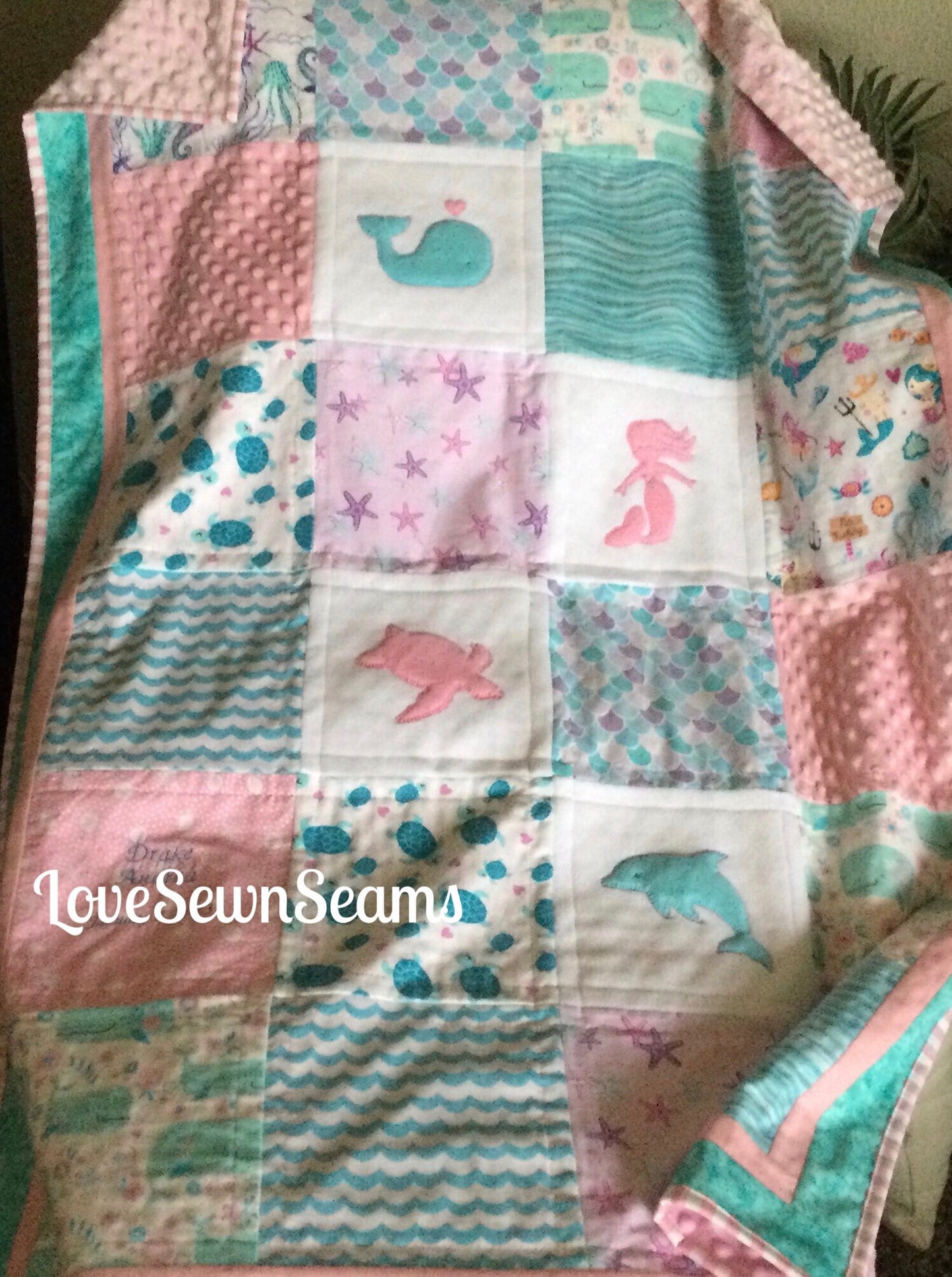 SEA BREEZE Quilt/Baby quilt/Coastal quilt/Seaside quilt/Handmade in USA