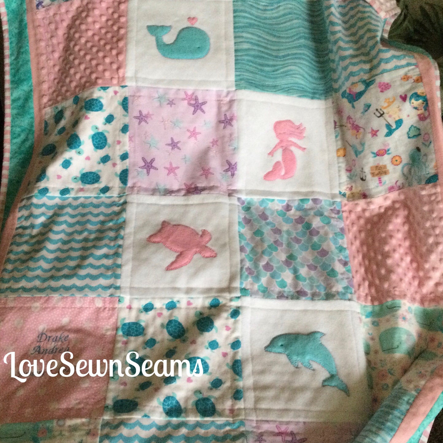SEA BREEZE Quilt/Baby quilt/Coastal quilt/Seaside quilt/Handmade in USA