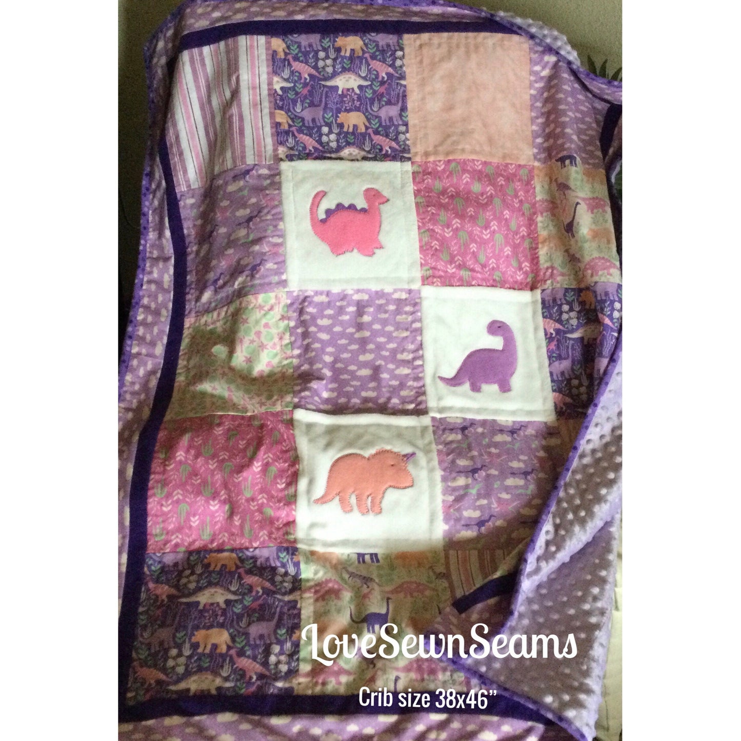DINO-SWEET/Dinosaur quilt/Roar quilt/Soft n cuddly Dino quilt/handmade in USA