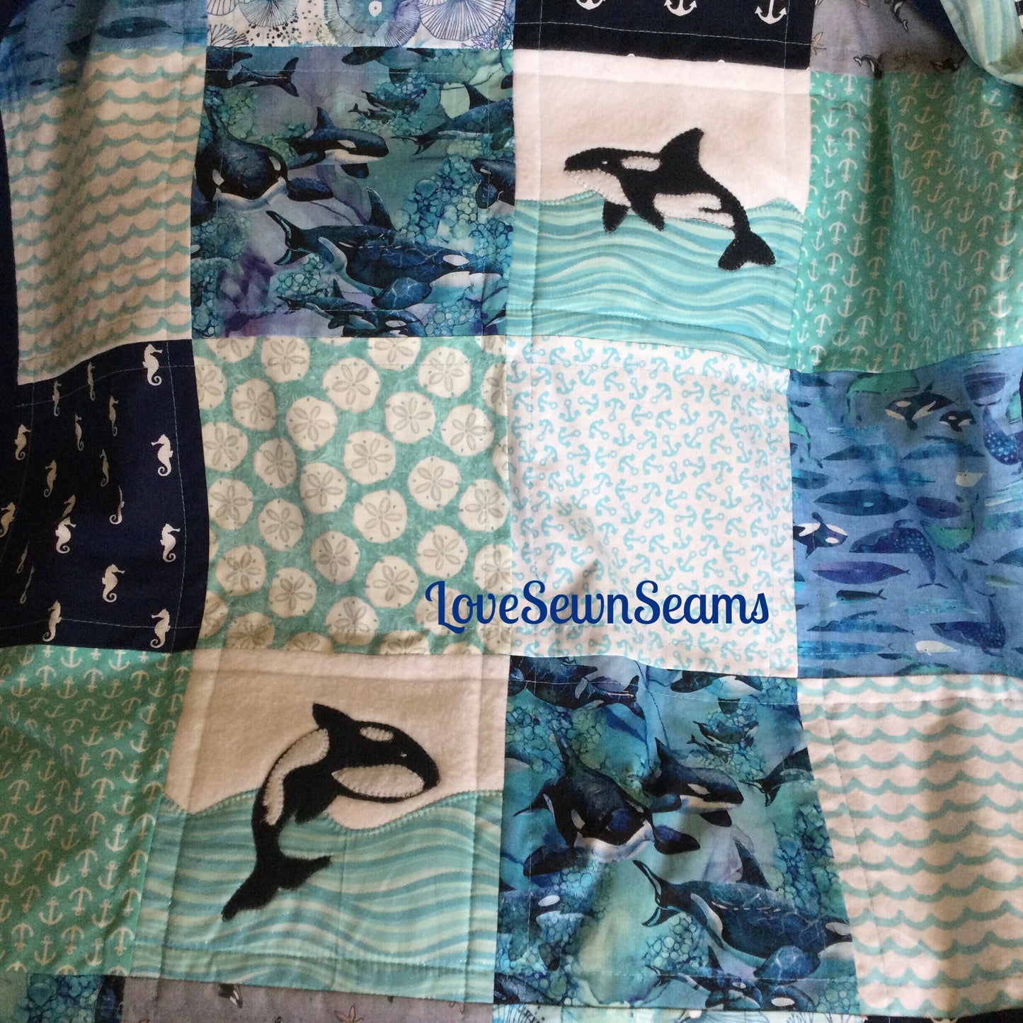 ORCA Quilt/Whale quilt/Nautical quilt/Orcas/Orca blanket