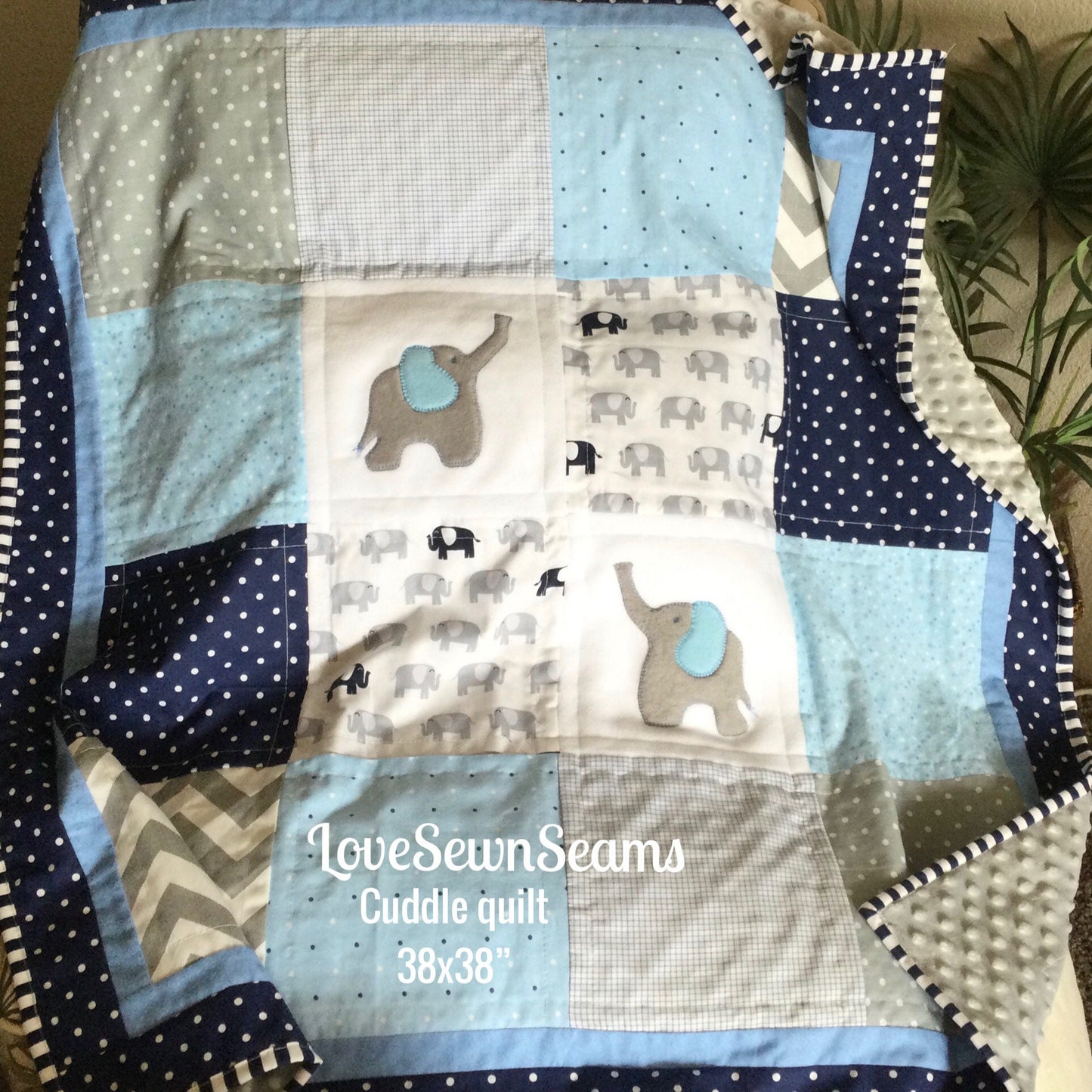 ELEPHANT QUILT/Elephant Baby Quilt/Elephant/Elephant Baby Blanket/Handmade quilt