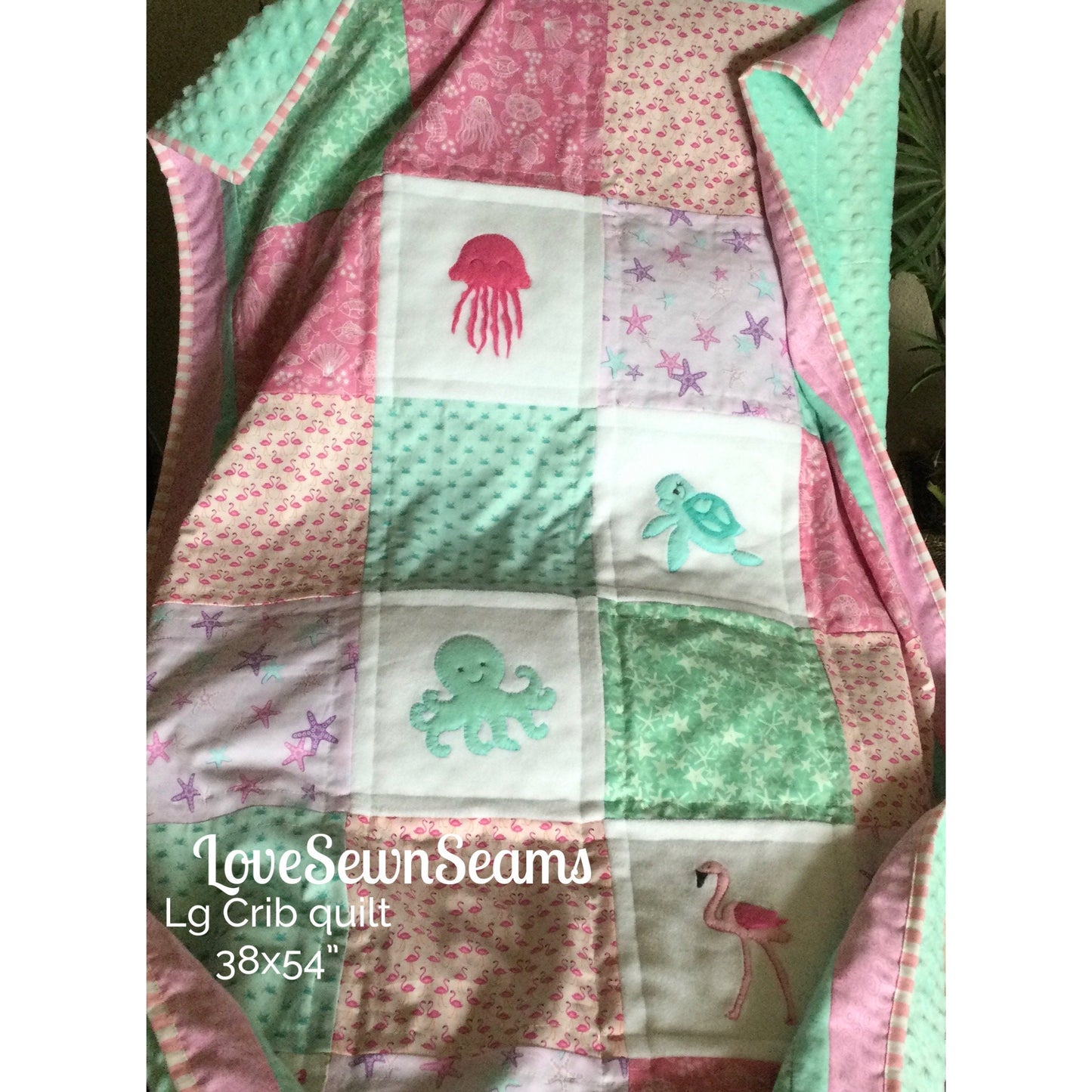 Seaside quilt/Coastal quilt/Sealife quilt/Ocean quilt/Quilt or Lovey