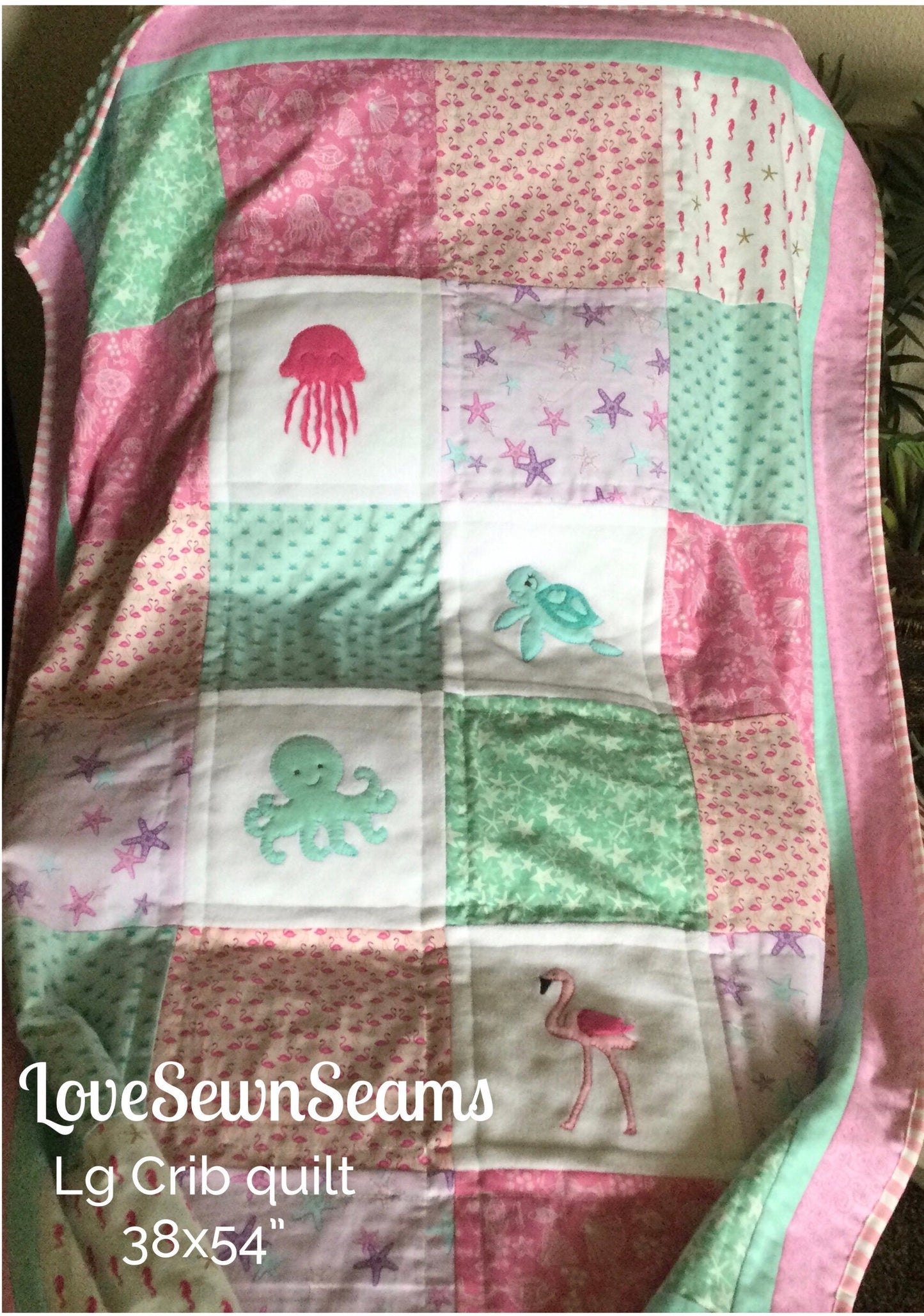 Seaside quilt/Coastal quilt/Sealife quilt/Ocean quilt/Quilt or Lovey