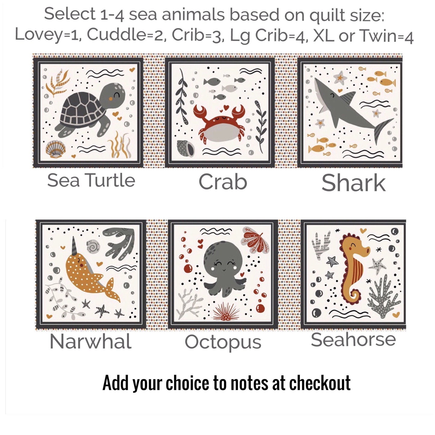 SEA LIFE Quilt/Ocean quilt/Narwhal quilt/Sea turtle quilt/Crab quilt/Handmade quilt/customizable quilt