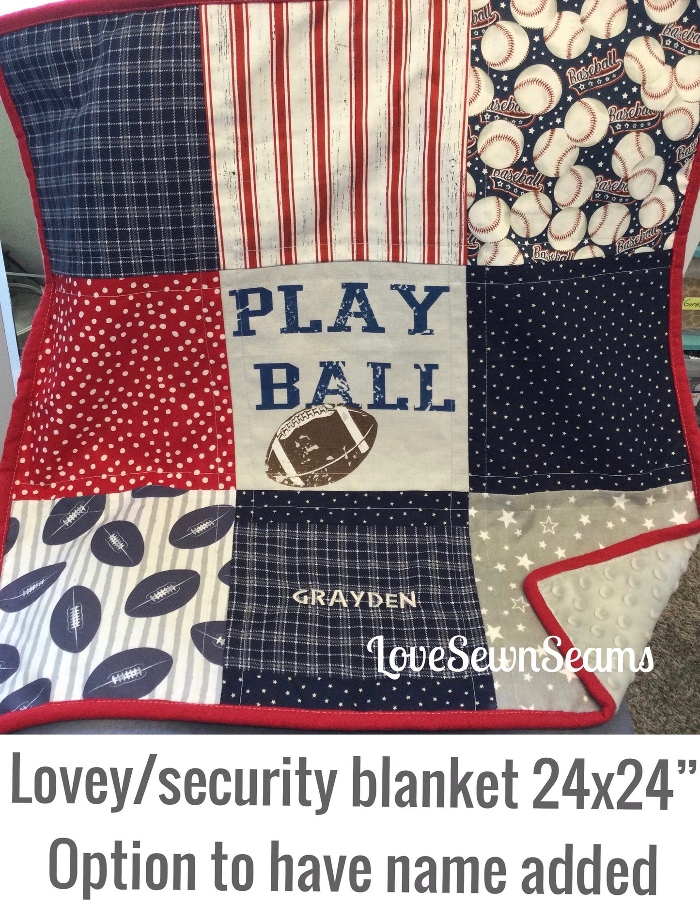 Sports quilt/Football quilt/Baseball quilt/Baseball Baby quilt