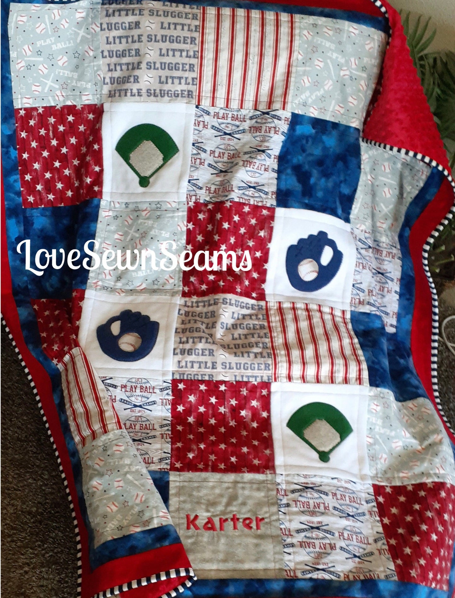 BASEBALL QUILT~Baseball~Sport quilt