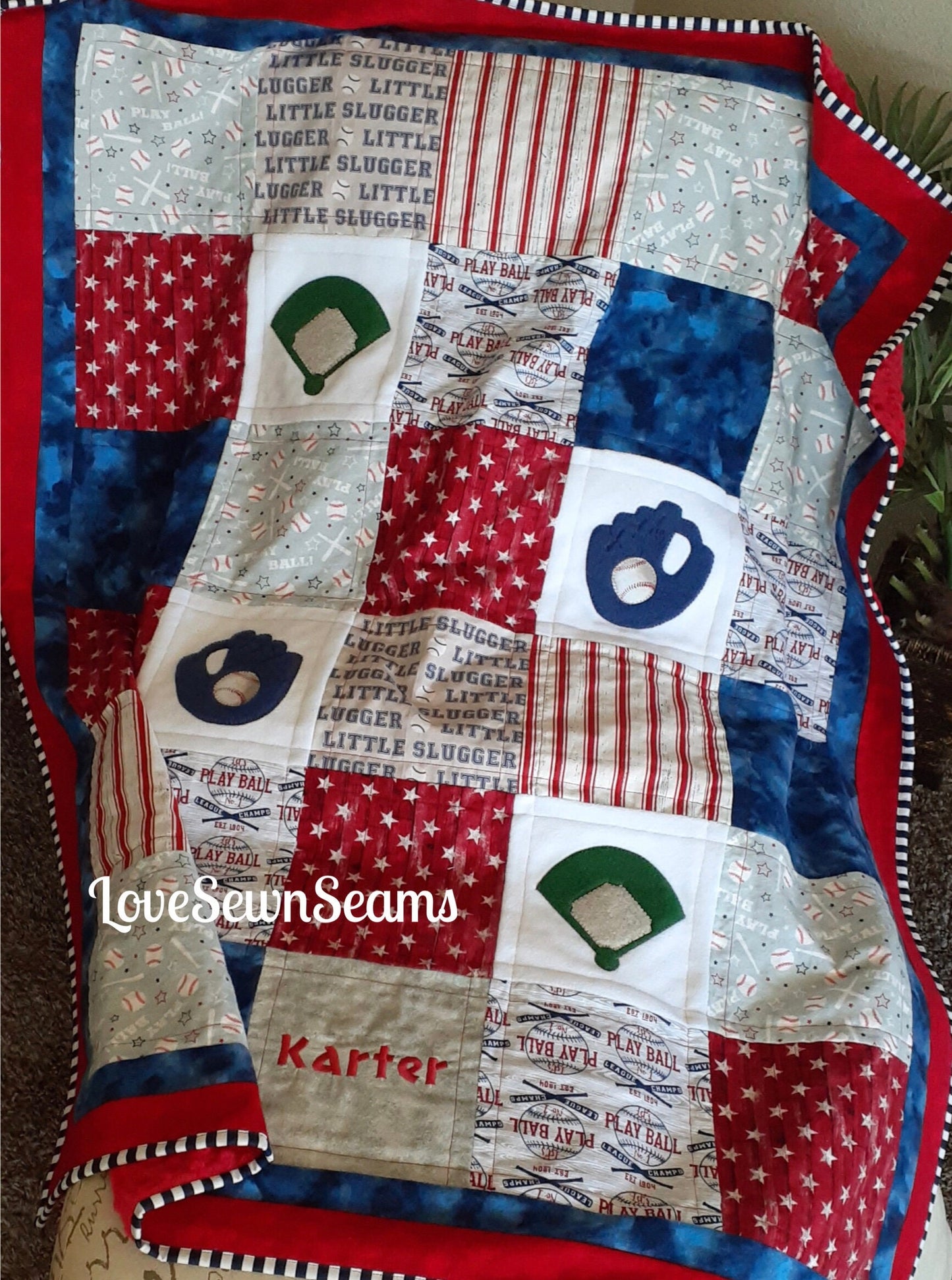 BASEBALL QUILT~Baseball~Sport quilt