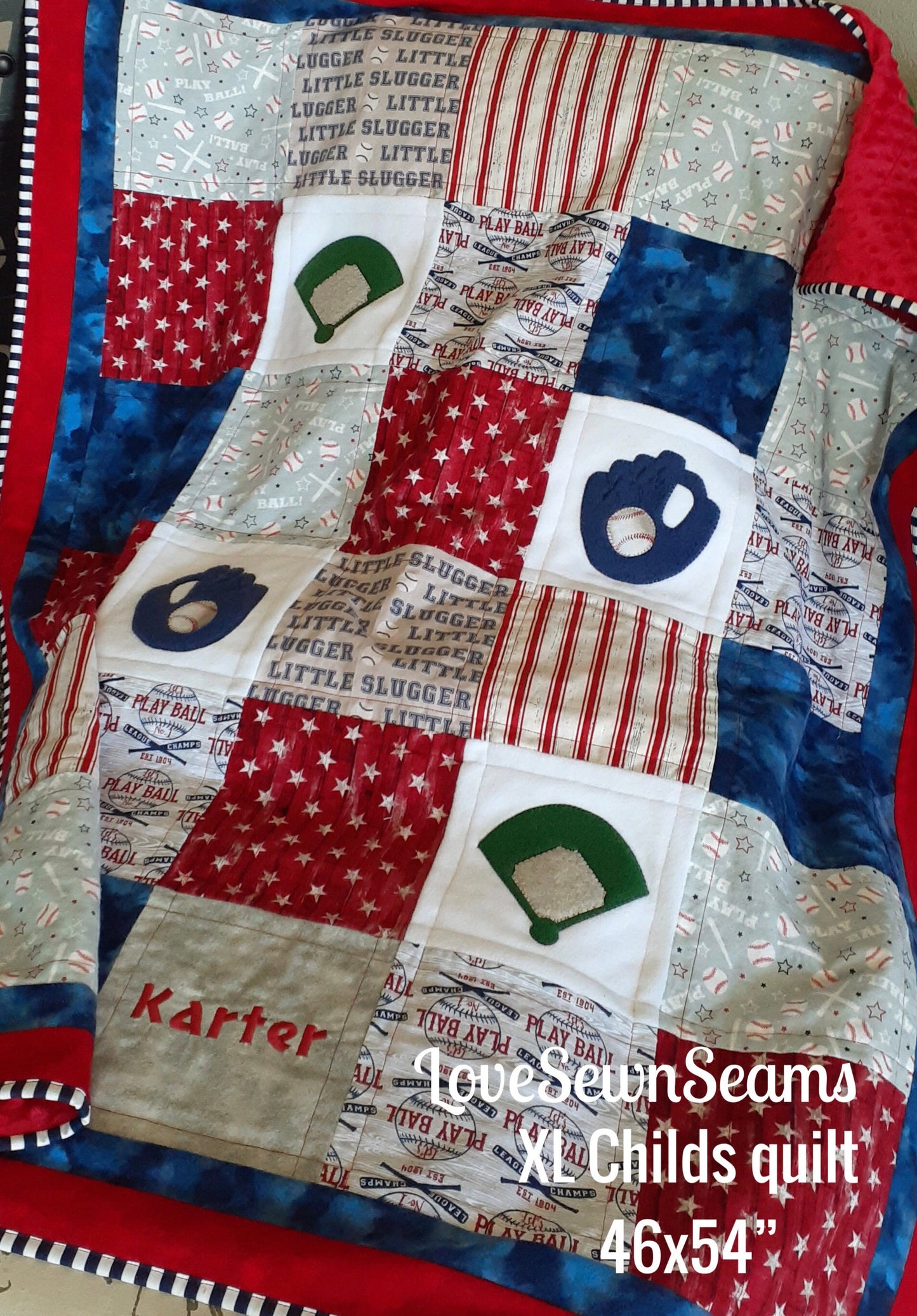 BASEBALL QUILT~Baseball~Sport quilt