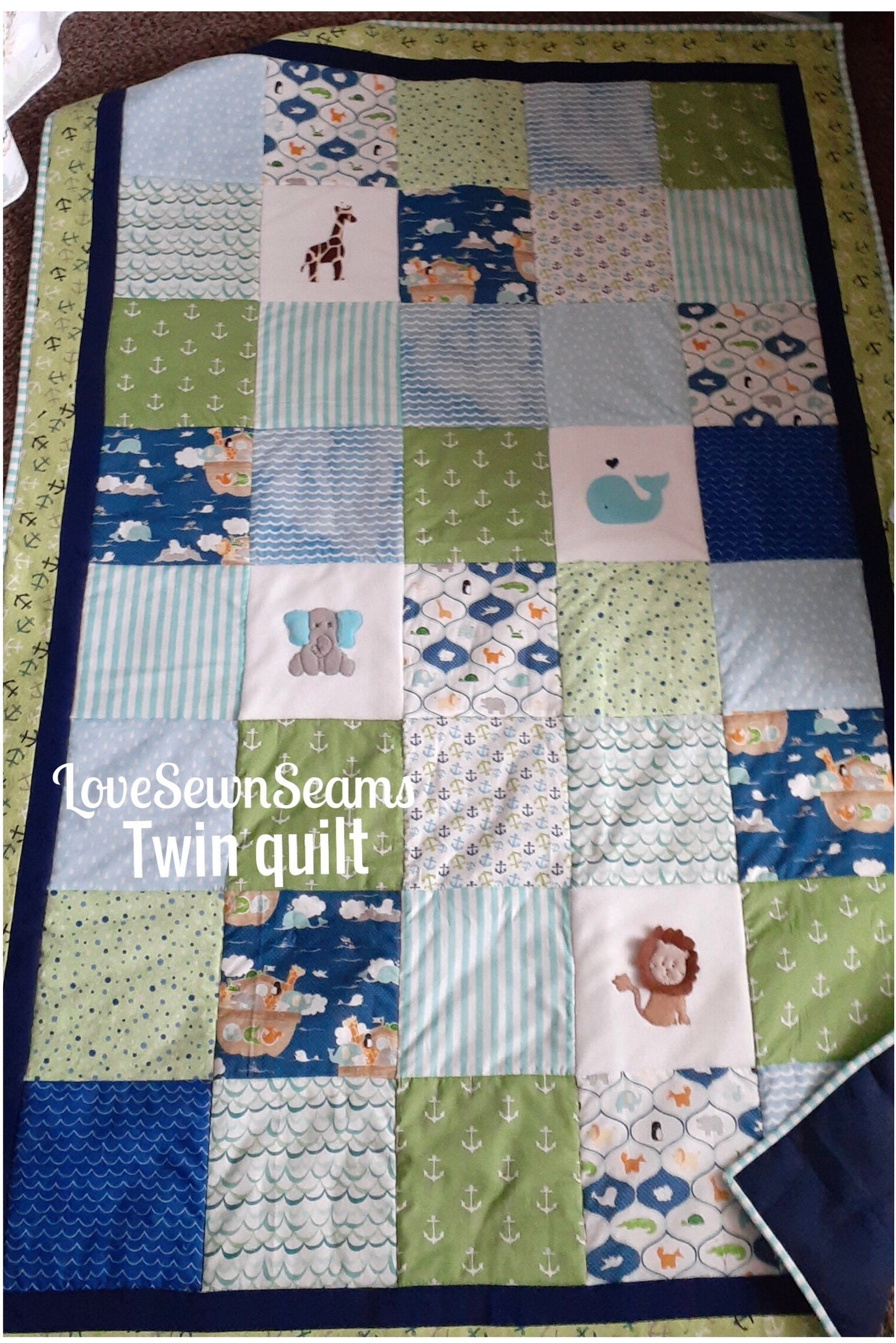 Noah’s Ark Quilt/Noahs Ark/Handmade baby quilt