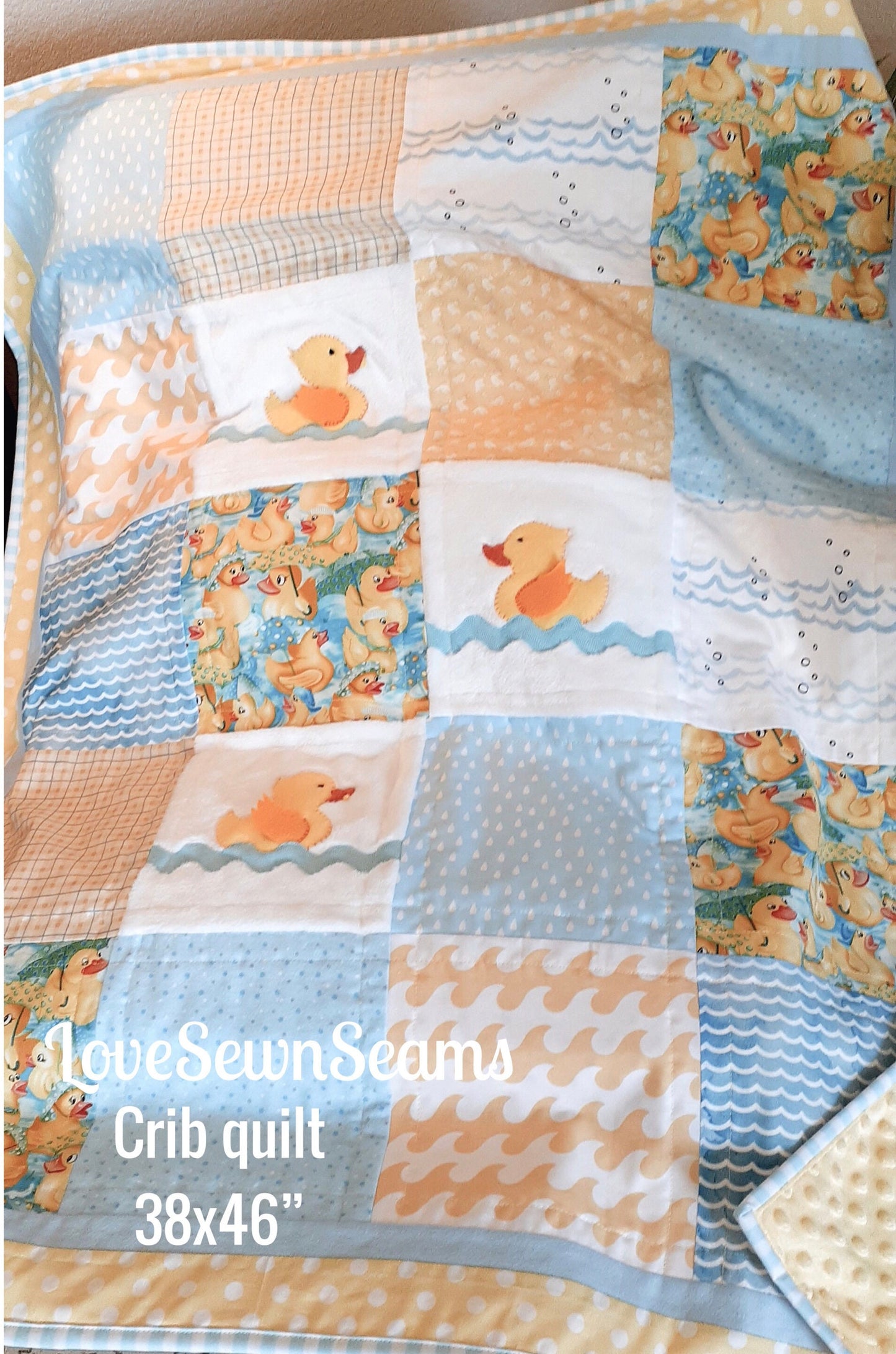 Ducky quilt/Duck quilt/Yellow Duck quilt/Modern baby quilt/Baby quilt