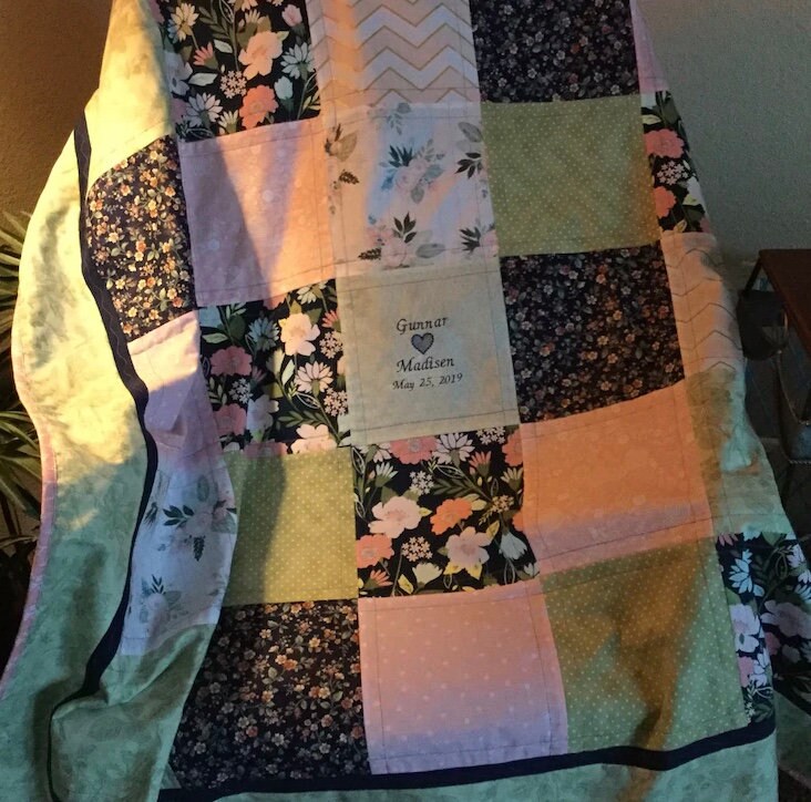 Wedding~Anniversary~Memory quilt/Comfort quilt/custom quilt/you choose colors/personalized