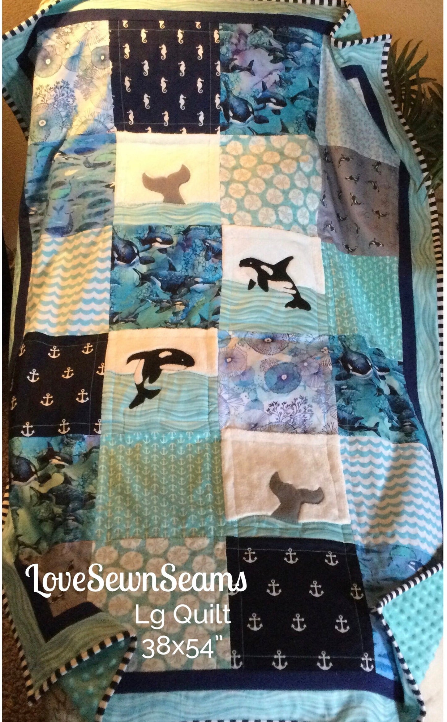 ORCA Quilt/Whale quilt/Nautical quilt/Orcas/Orca blanket