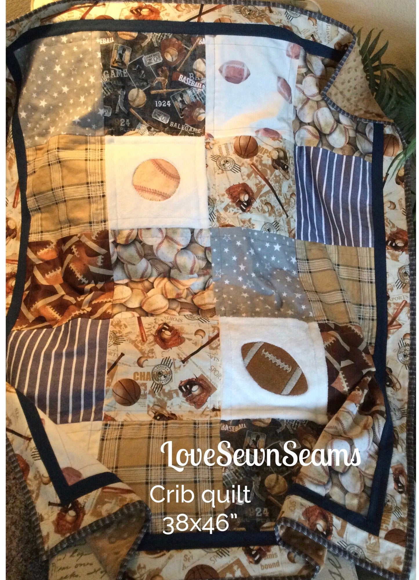 Sport quilt/Football/Baseball quilt/Boys quilt/Handmade quilt/Personalized quilt