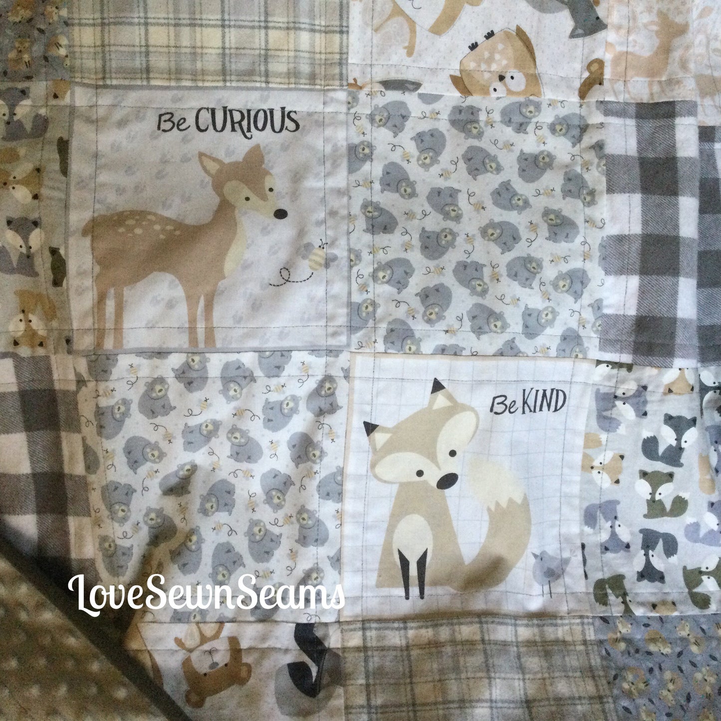 Woodland quilt/Bear quilt/Woodland animal quilt/Forest animals