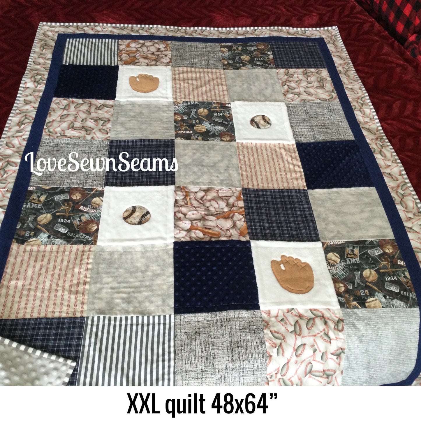 Baseball Quilt/Vintage Baseball/Sport quilt/Boys quilt/Handmade quilt/Personalized quilt