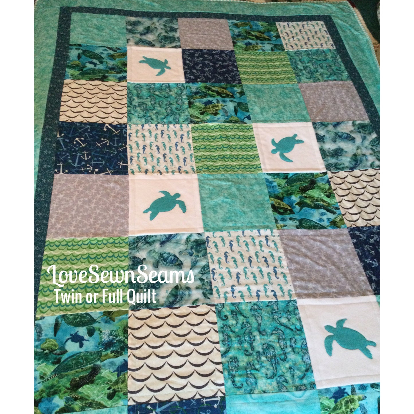 MADE TO ORDER/Sea Turtle quilt/Sea Turtle Lovey/Sea turtles/Hawaiian sea turtle/Sealife quilt/Under the Sea quilt
