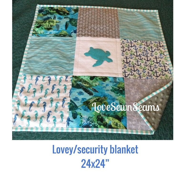 MADE TO ORDER/Sea Turtle quilt/Sea Turtle Lovey/Sea turtles/Hawaiian sea turtle/Sealife quilt/Under the Sea quilt