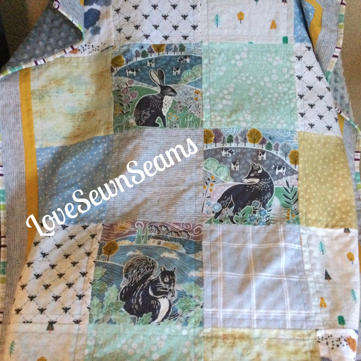 Farm to Forest quilt**Animal quilt/Woodland quilt/Modern baby quilt/Gender neutral quilt