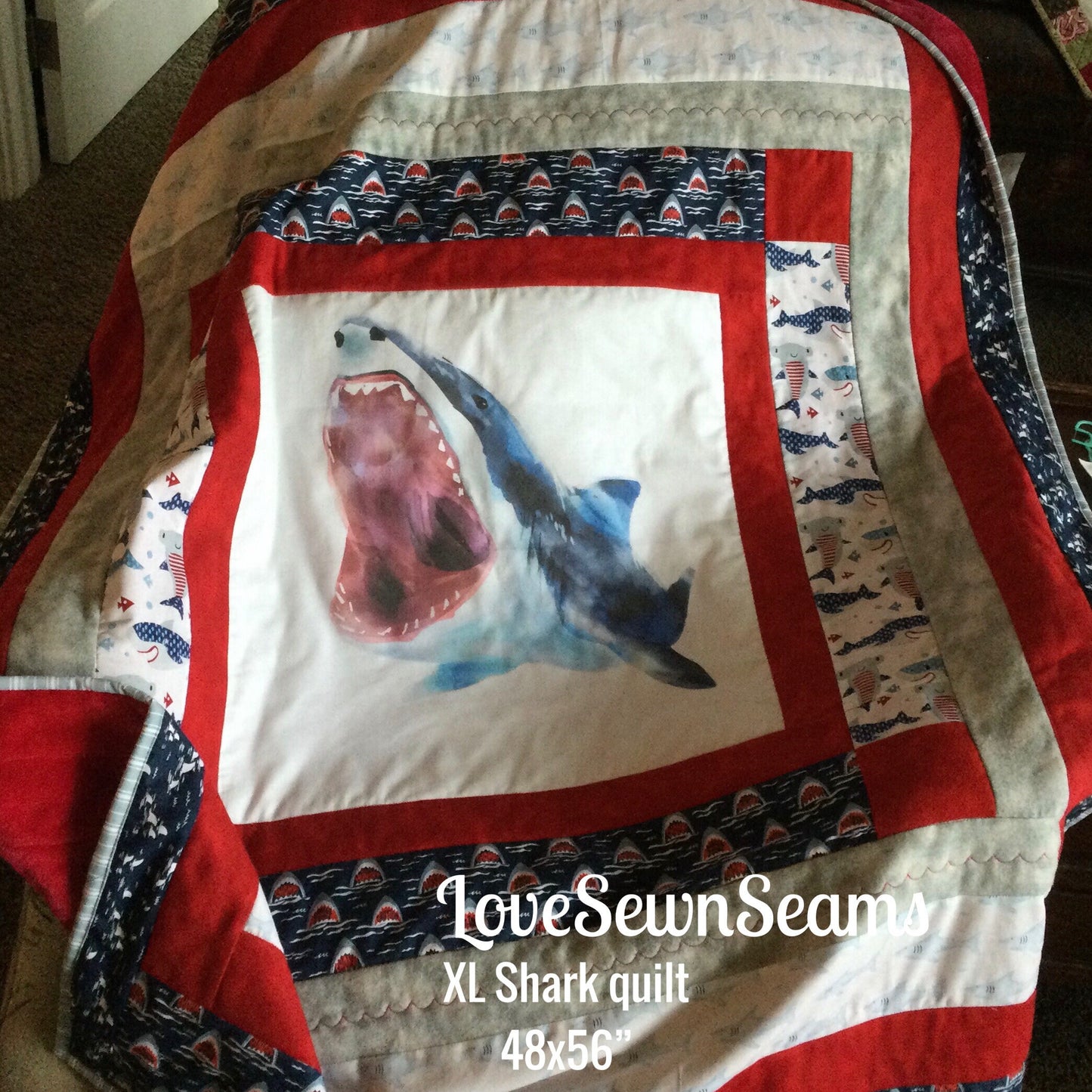 SHARK QUILT/Jaws quilt/Great White quilt