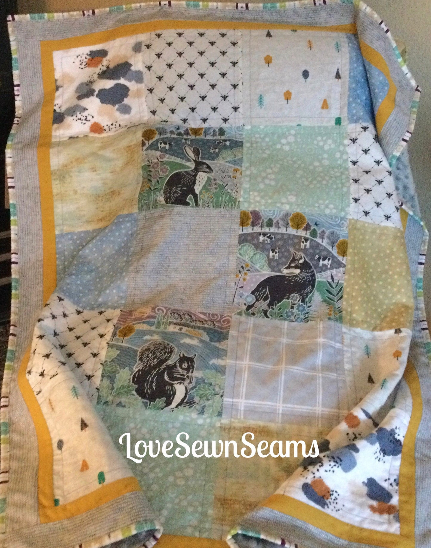 Farm to Forest quilt**Animal quilt/Woodland quilt/Modern baby quilt/Gender neutral quilt