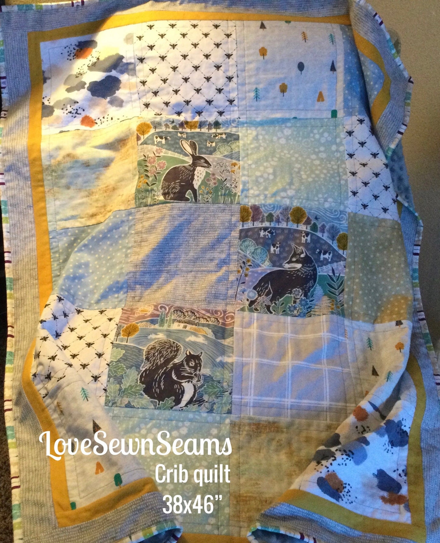 Farm to Forest quilt**Animal quilt/Woodland quilt/Modern baby quilt/Gender neutral quilt