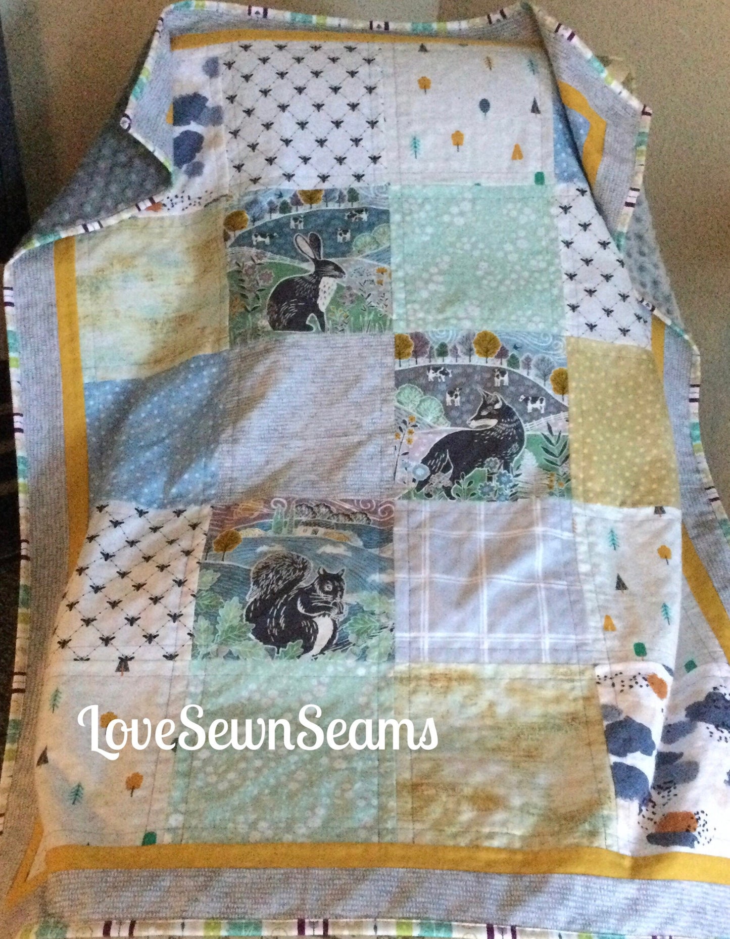 Farm to Forest quilt**Animal quilt/Woodland quilt/Modern baby quilt/Gender neutral quilt