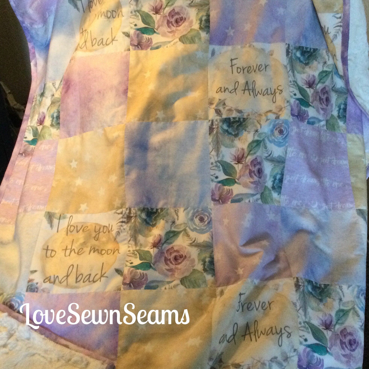 Love you to the moon/Beautiful quilt/quilted blanket
