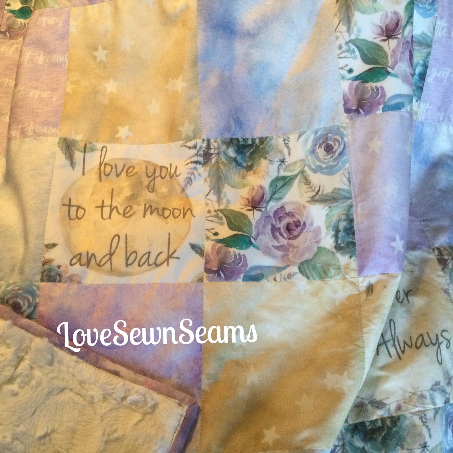 Love you to the moon/Beautiful quilt/quilted blanket