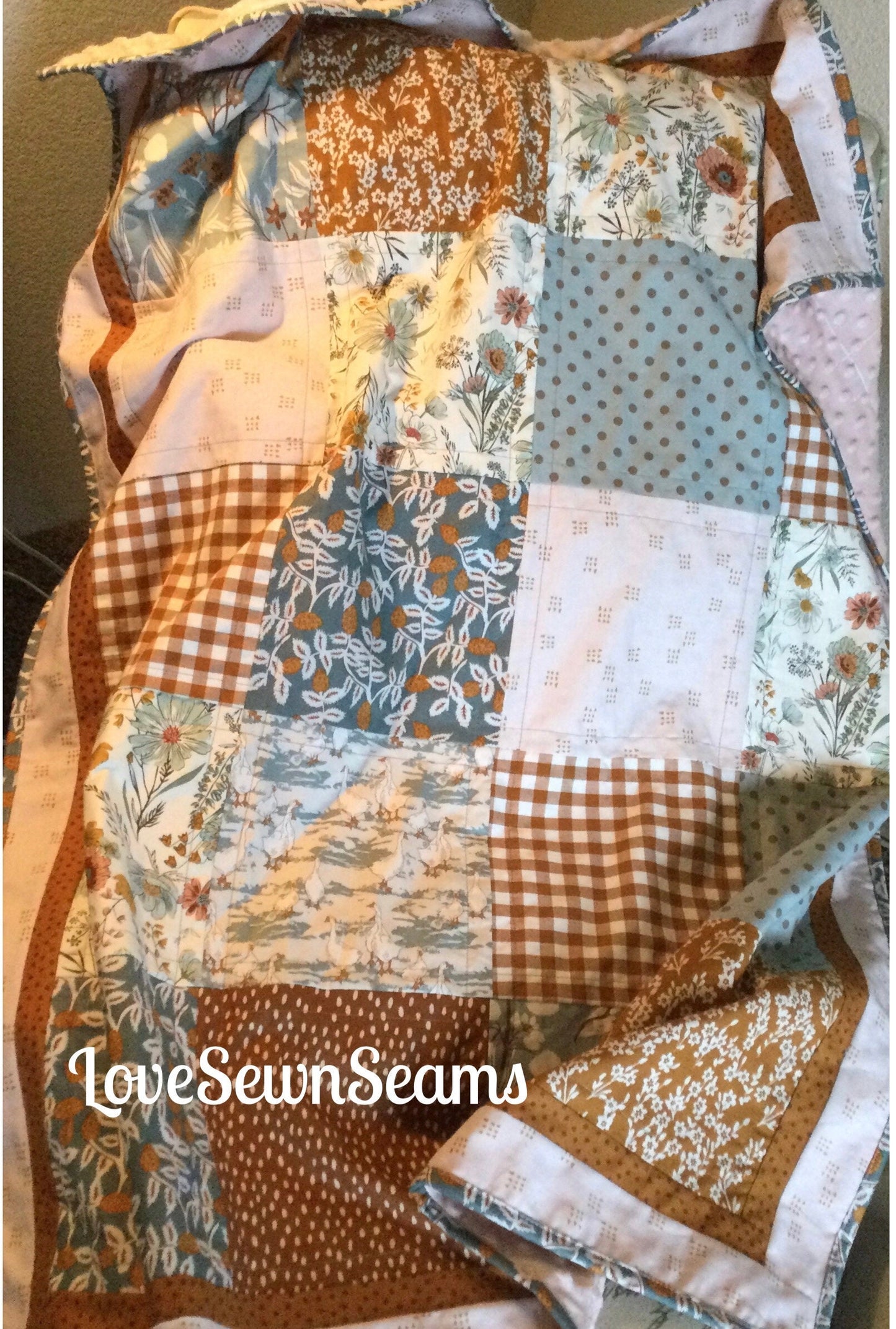 Wildflower & Spice quilt/Woodland quilt/Wild Cottage quilt/Woodland wildflowers