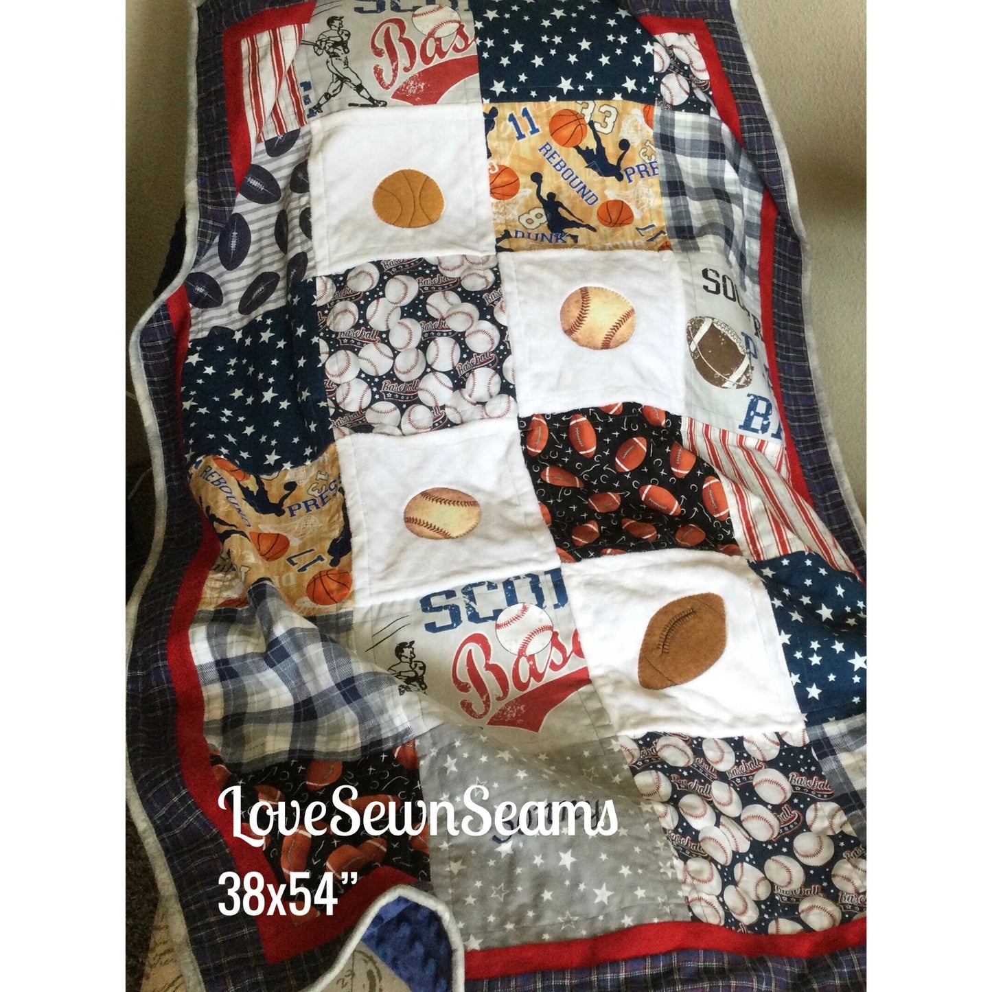 All Sport Quilt/Sports Quilt/Baseball Quilt/Football Quilt/Basketball Quilt