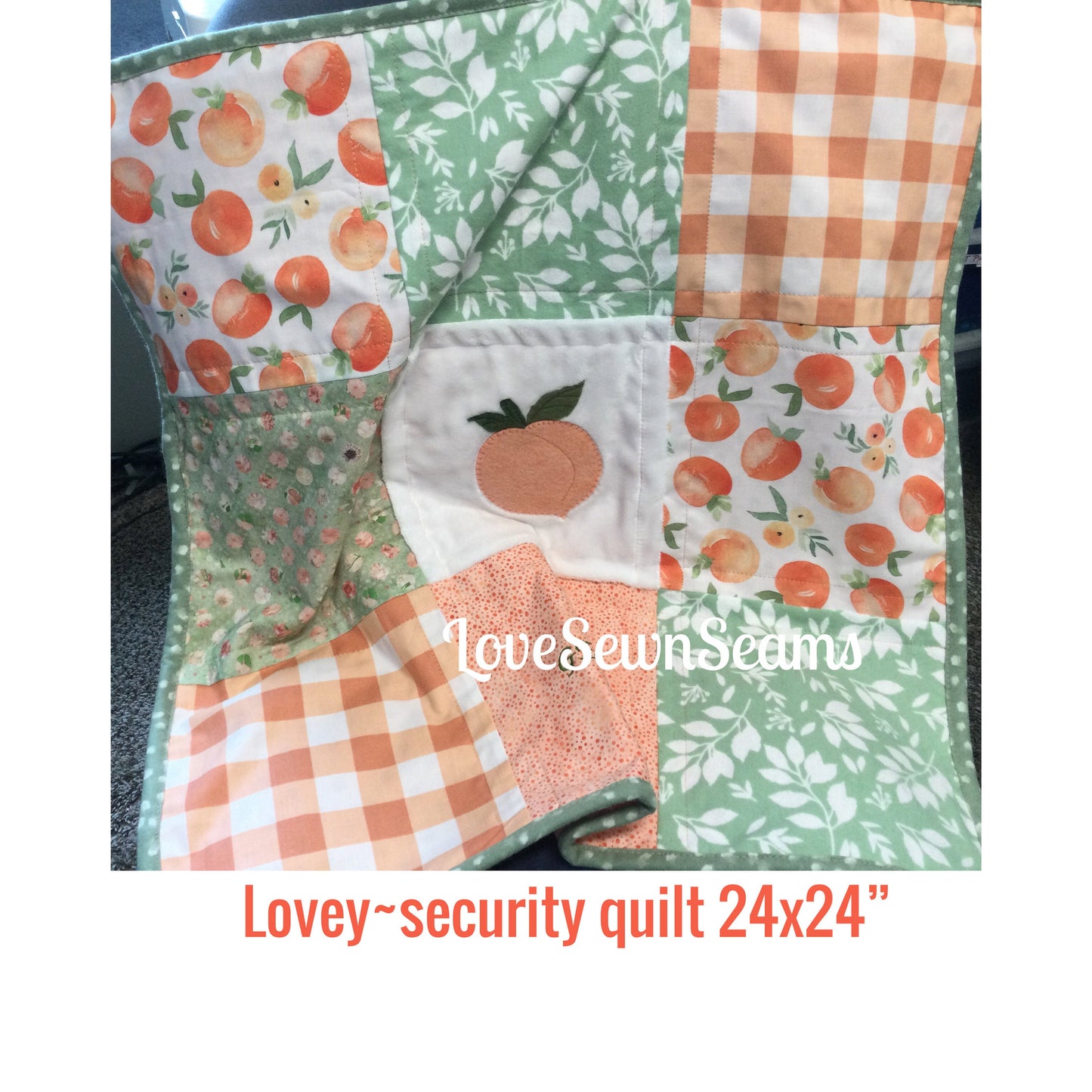Peaches n Sage quilt/Peaches quilt/Peach quilt/Peaches n cream quilt/Peach fruit