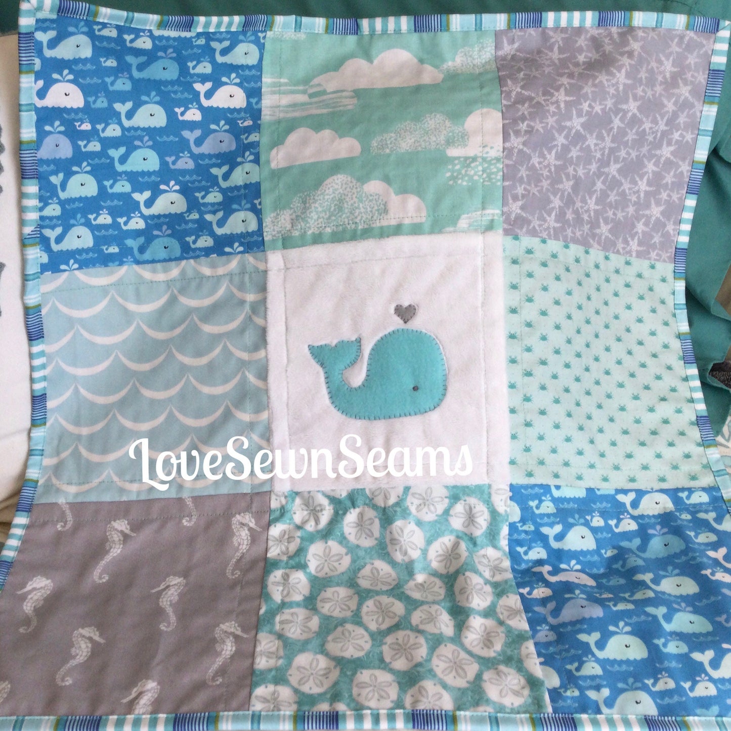 Coastal Quilt/Ocean quilt/Nautical quilt/coastal baby bedding