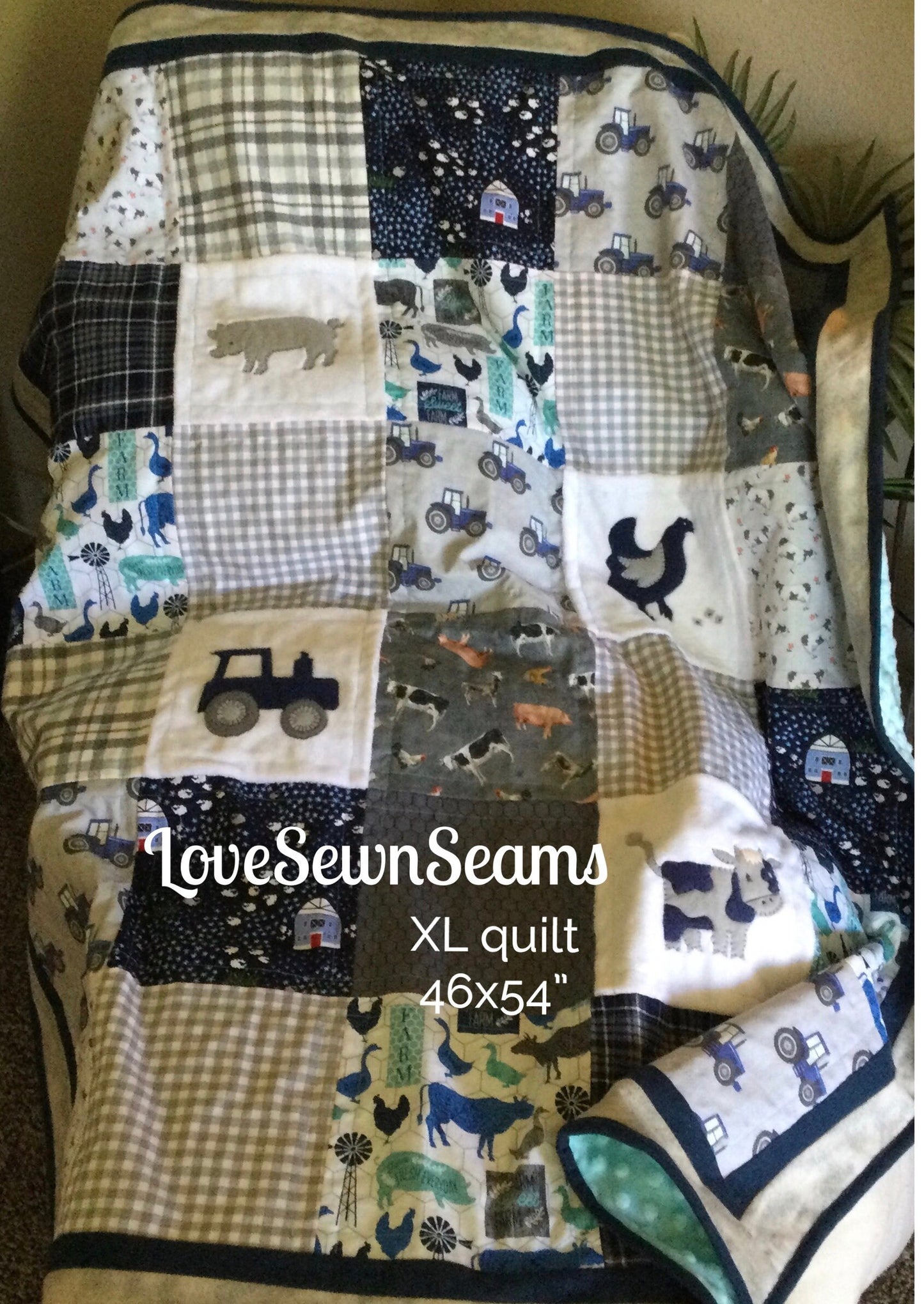 FARM Life QUILT/Crib, Twin, Full or Queen/Barnyard Quilt/Farm Animal quilt