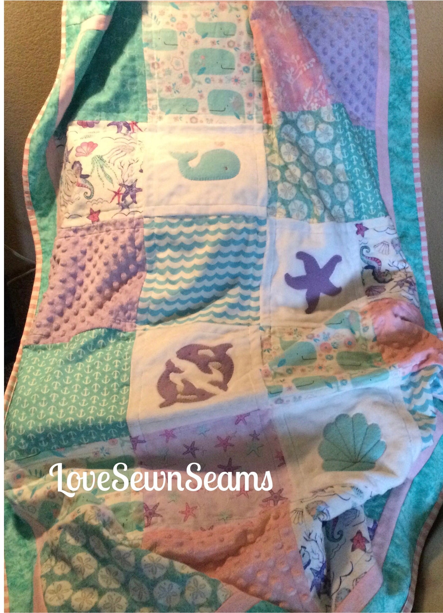 Coastal quilt/Seaside quilt/Harmony quilt/Ocean quilt/sea life quilt