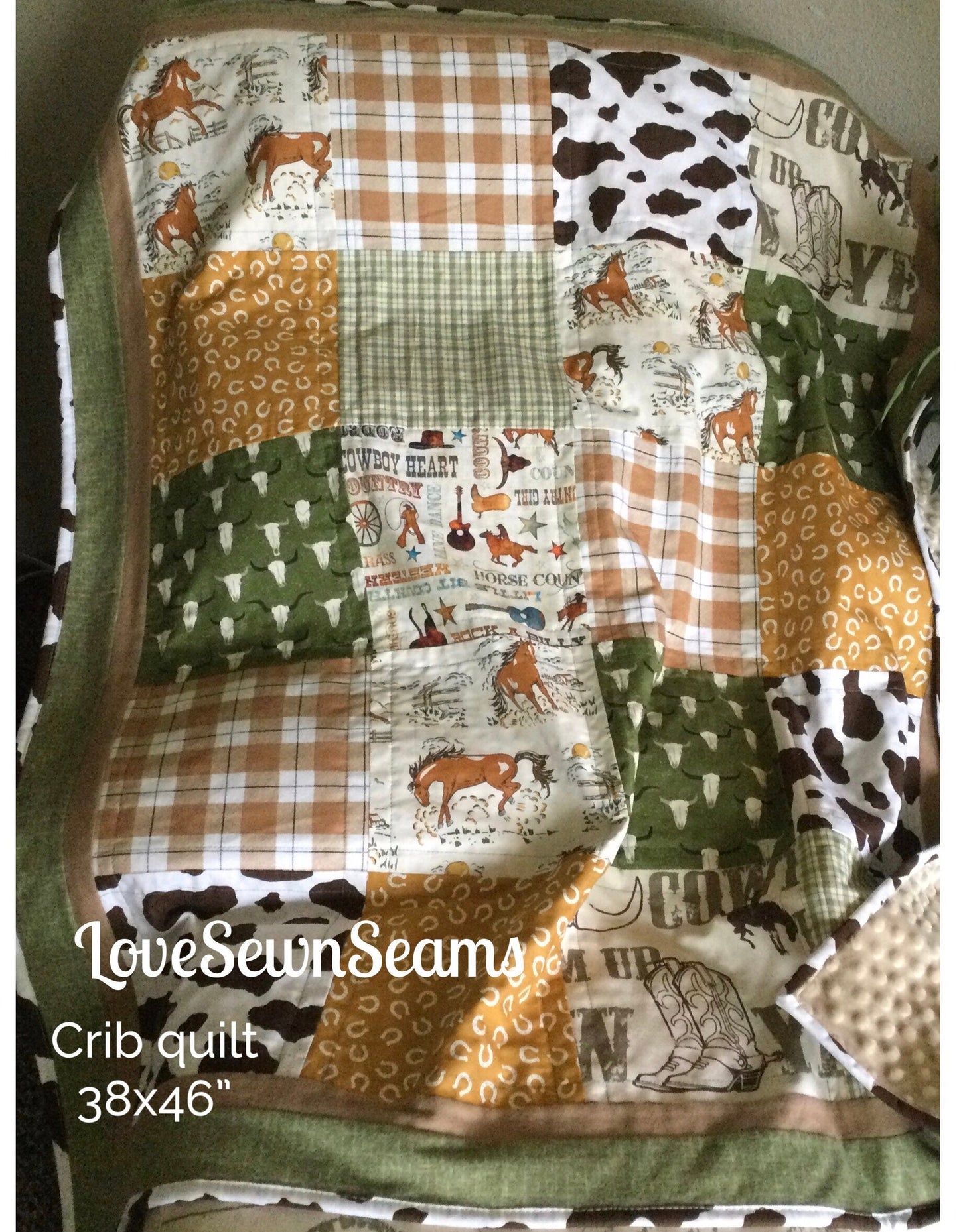 Cowboy quilt/Horse quilt/Home on the range/handmade quilt