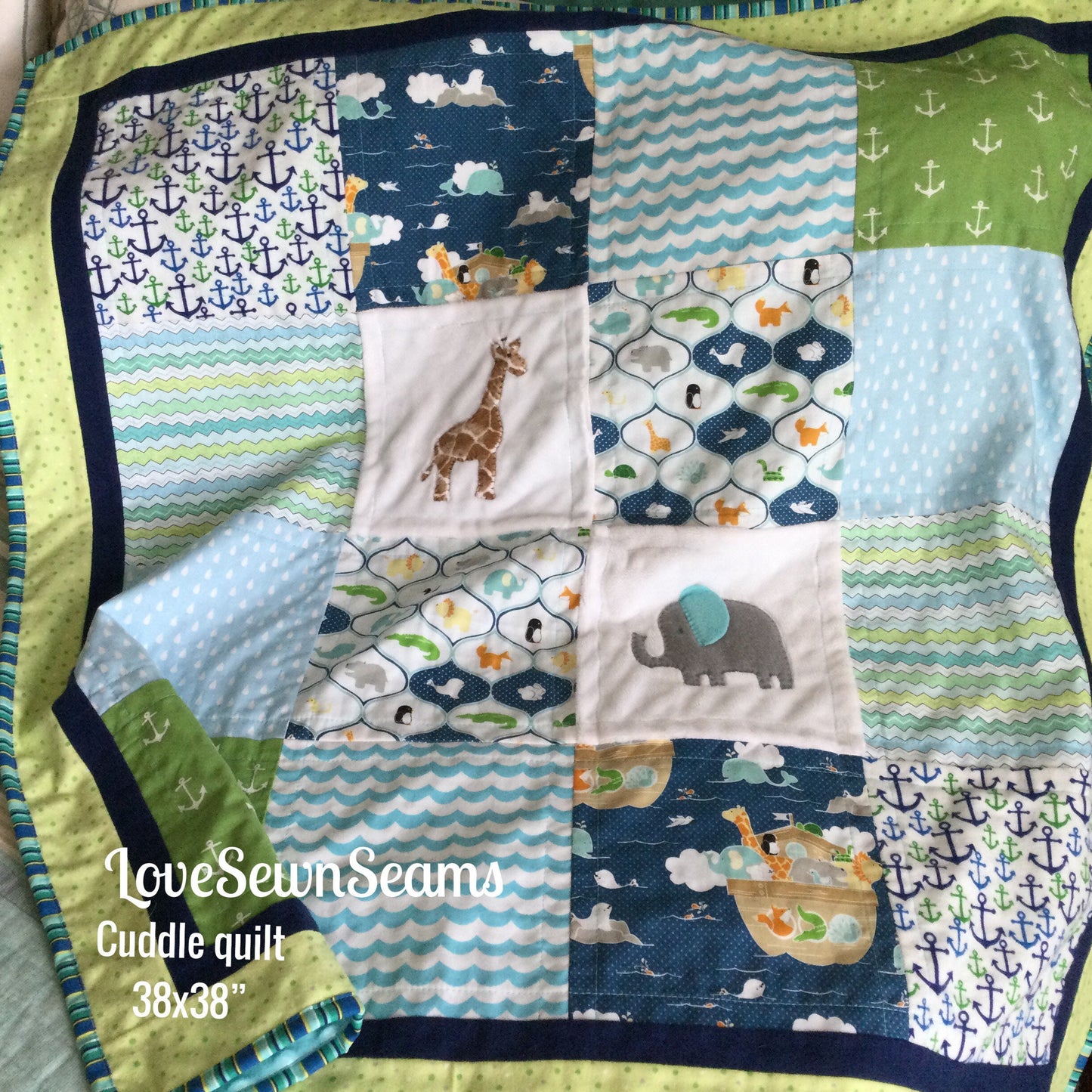 Noah’s Ark Quilt/Noahs Ark/Handmade baby quilt