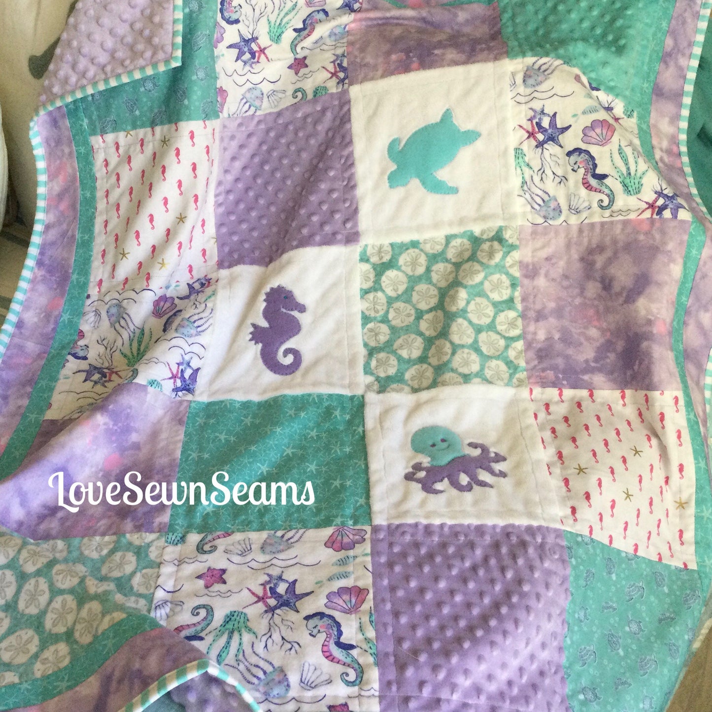 Ocean Time/Coastal quilt/Ocean quilt/Sea life quilt