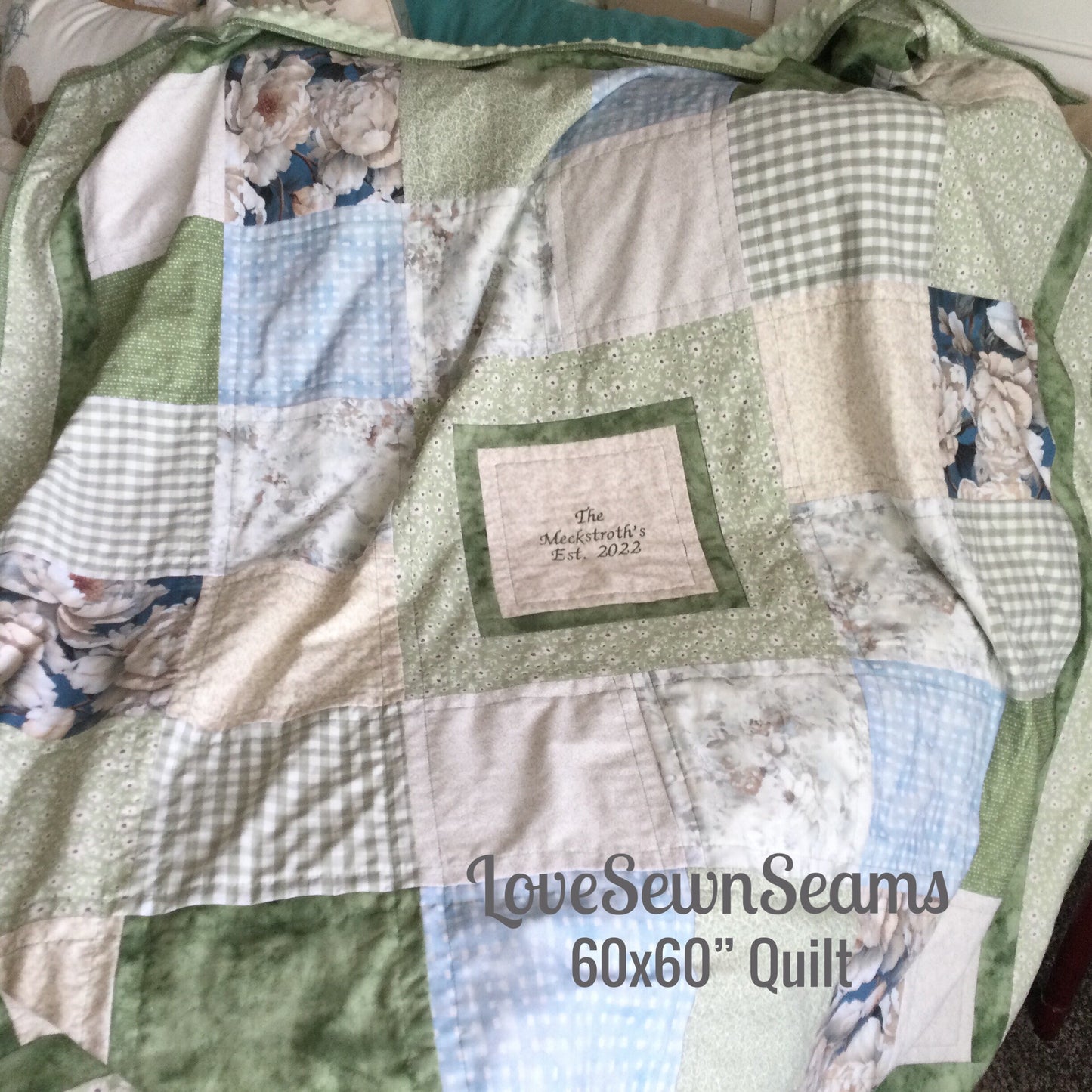 Wedding~Anniversary~Memory quilt/Comfort quilt/custom quilt/you choose colors/personalized