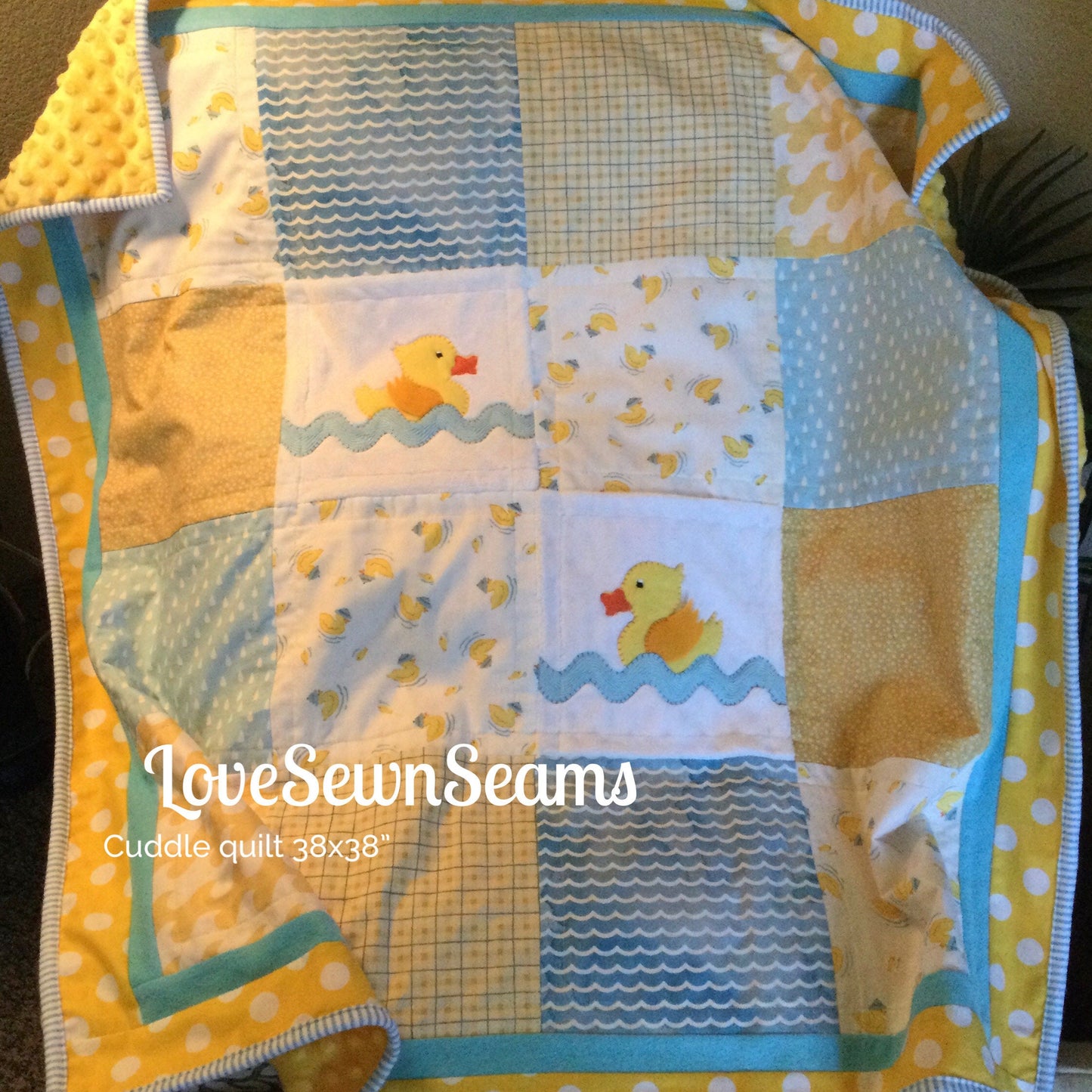 Ducky quilt/Duck quilt/Yellow Duck quilt/Modern baby quilt/Baby quilt
