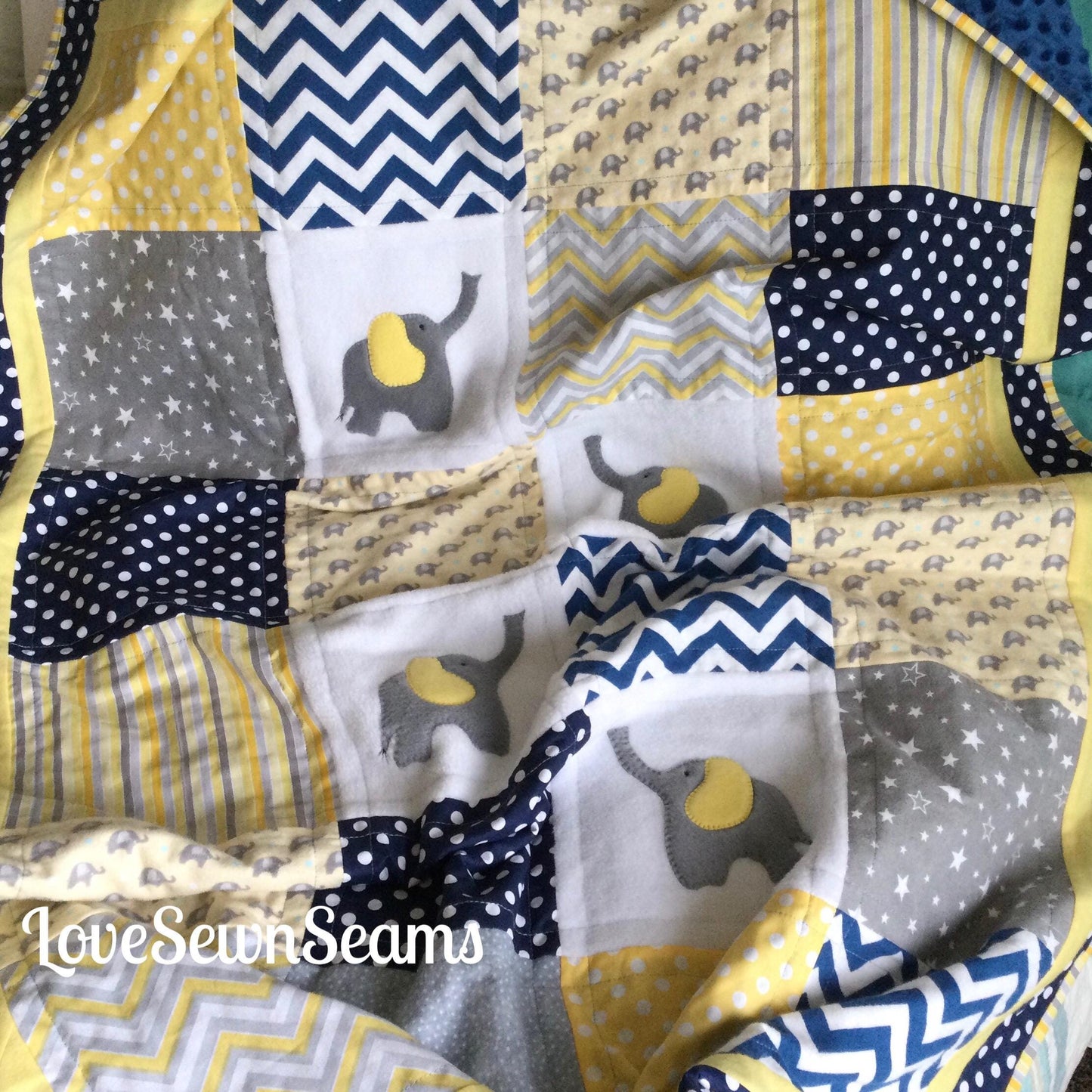 Elephant baby quilt/Elephant quilt/Elephant Lovey/Baby quilt/Lovey/Elephant t