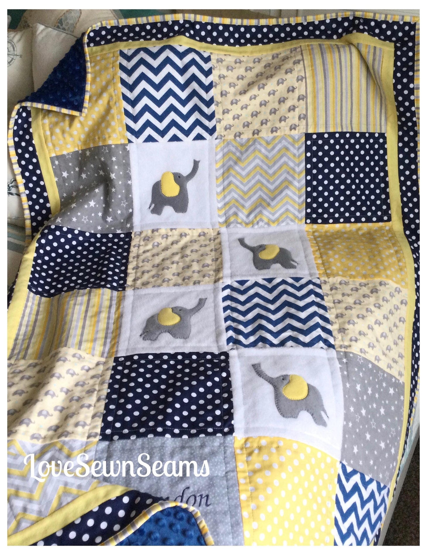 Elephant baby quilt/Elephant quilt/Elephant Lovey/Baby quilt/Lovey/Elephant t