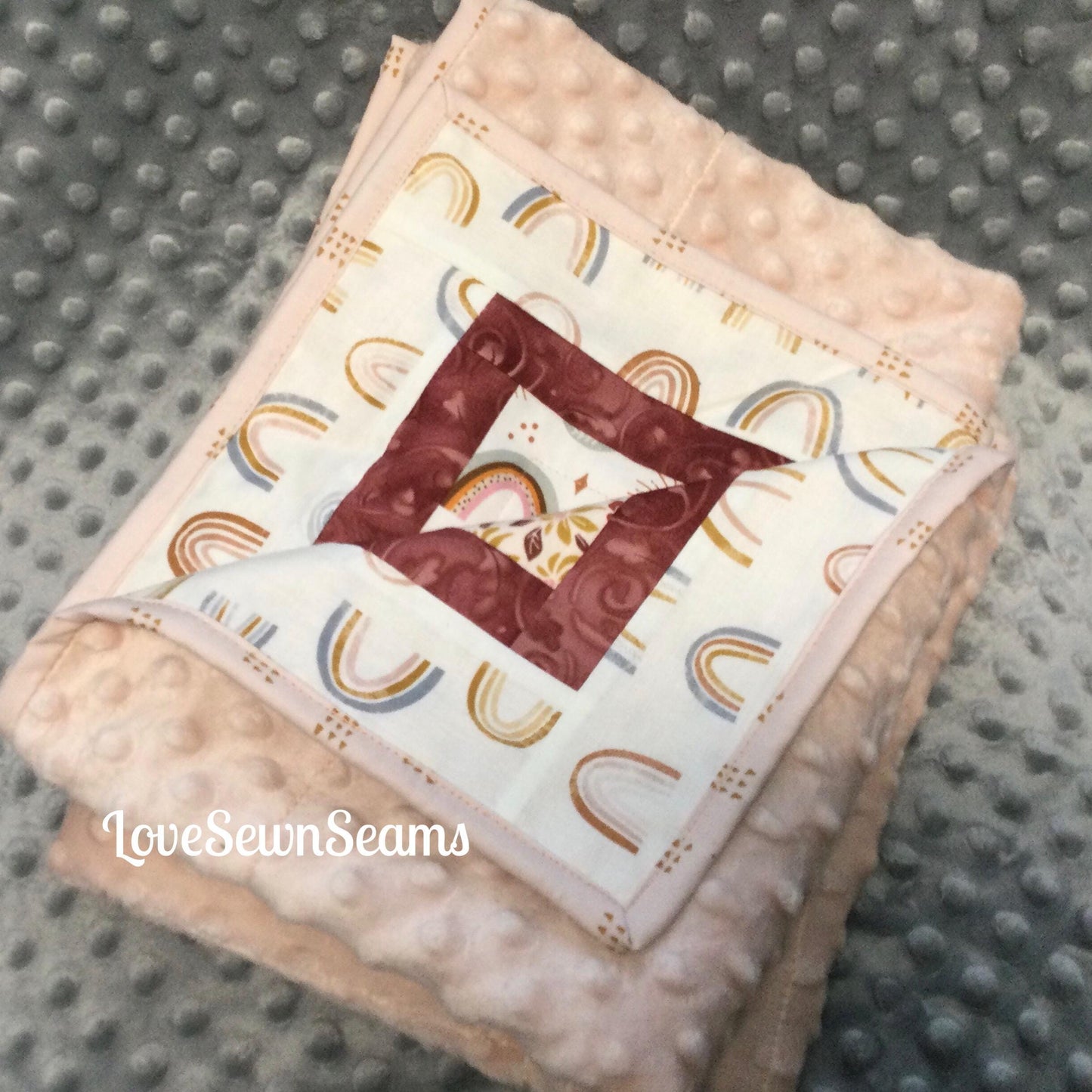 Boho rainbow quilt/Rainbow quilt/handmade baby quilt