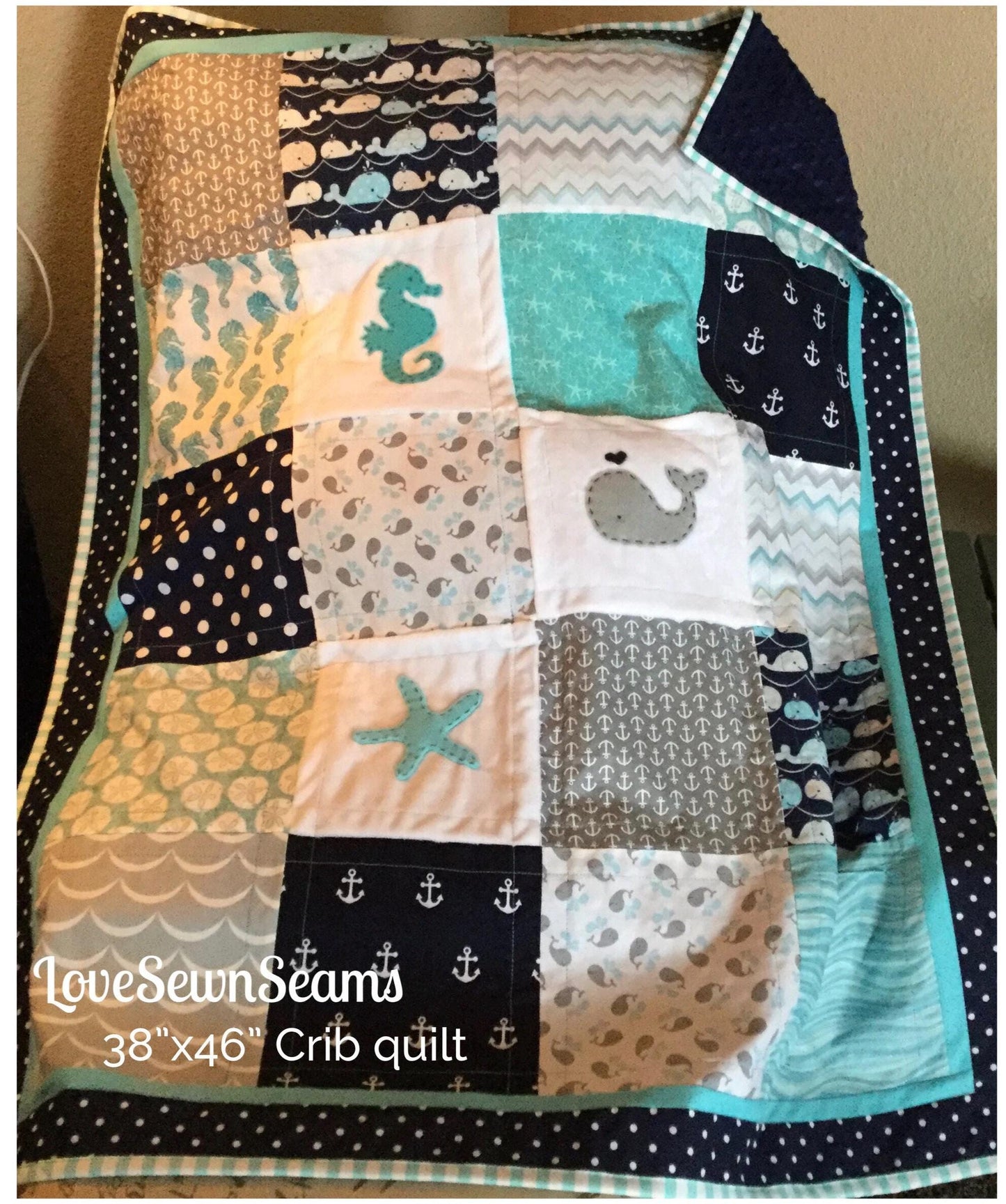 Nautical quilt/Baby quilt/Handmade quilt/Coastal quilt